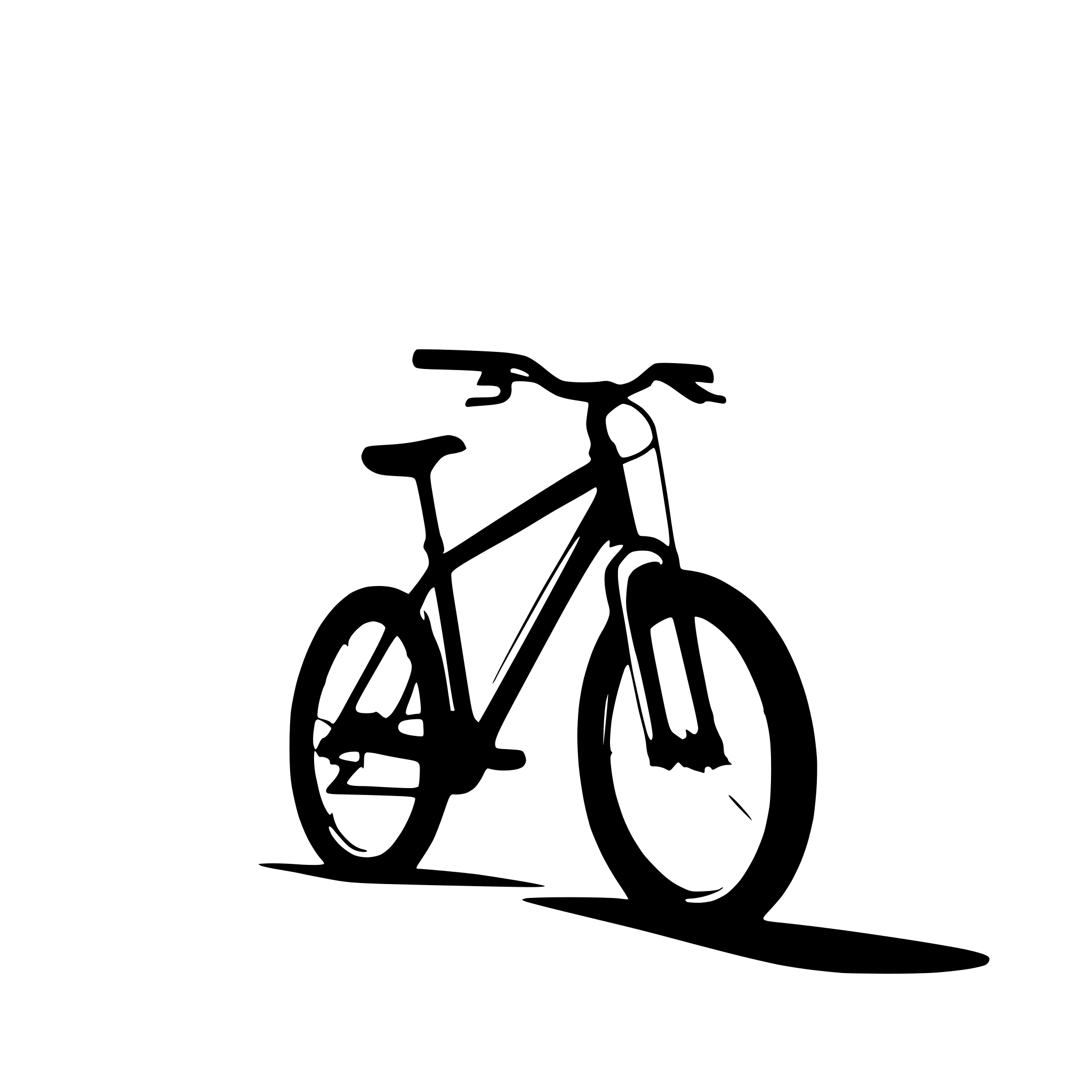 AI-generated SVG of a mountainbike sticking out of a picture frame