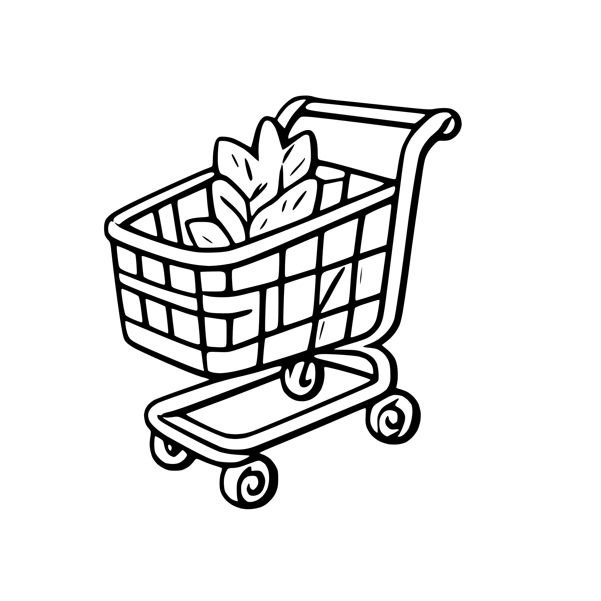 AI-generated SVG of a a shopping cart empty pastel colors