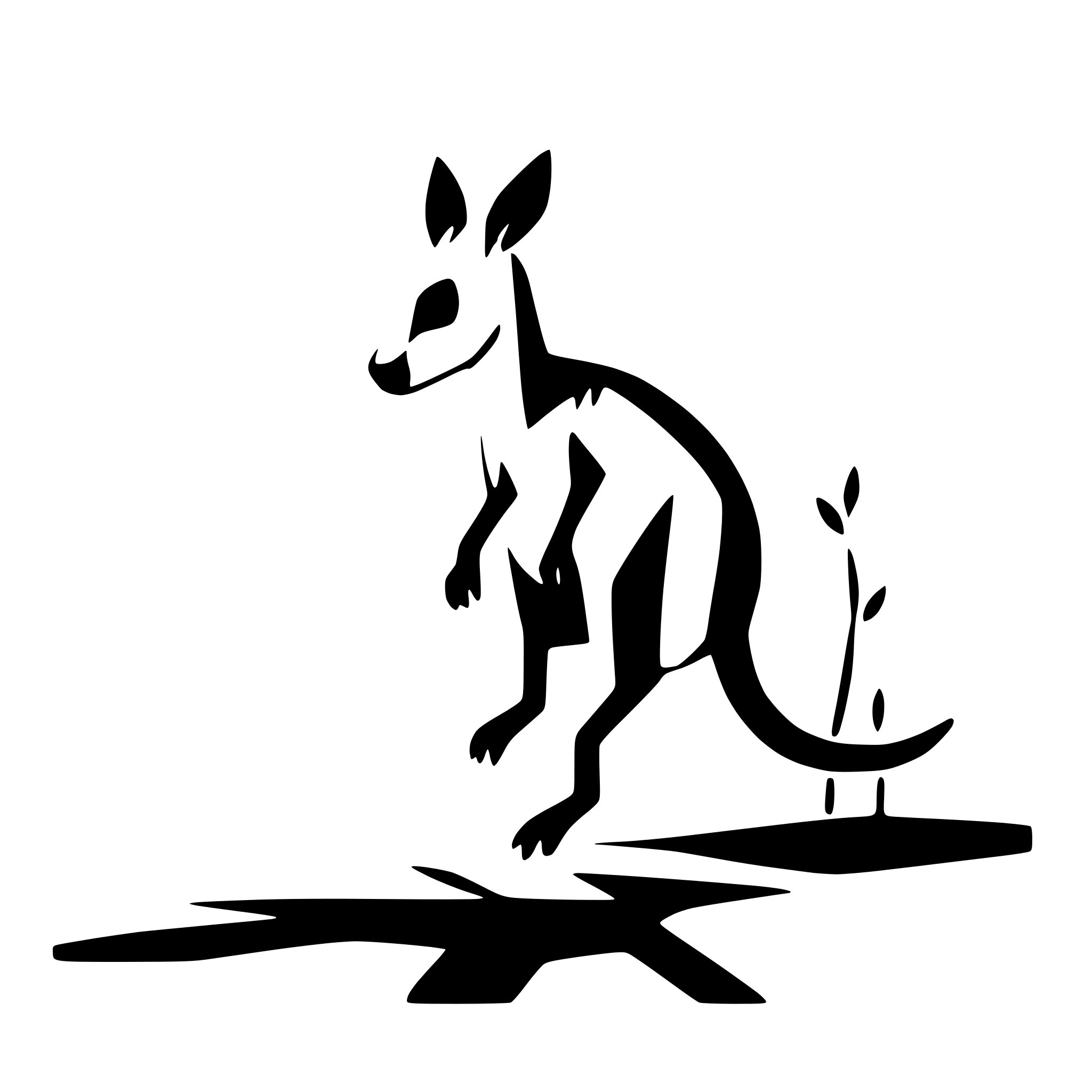 AI-generated SVG of 'kangaroo jumping in outback'