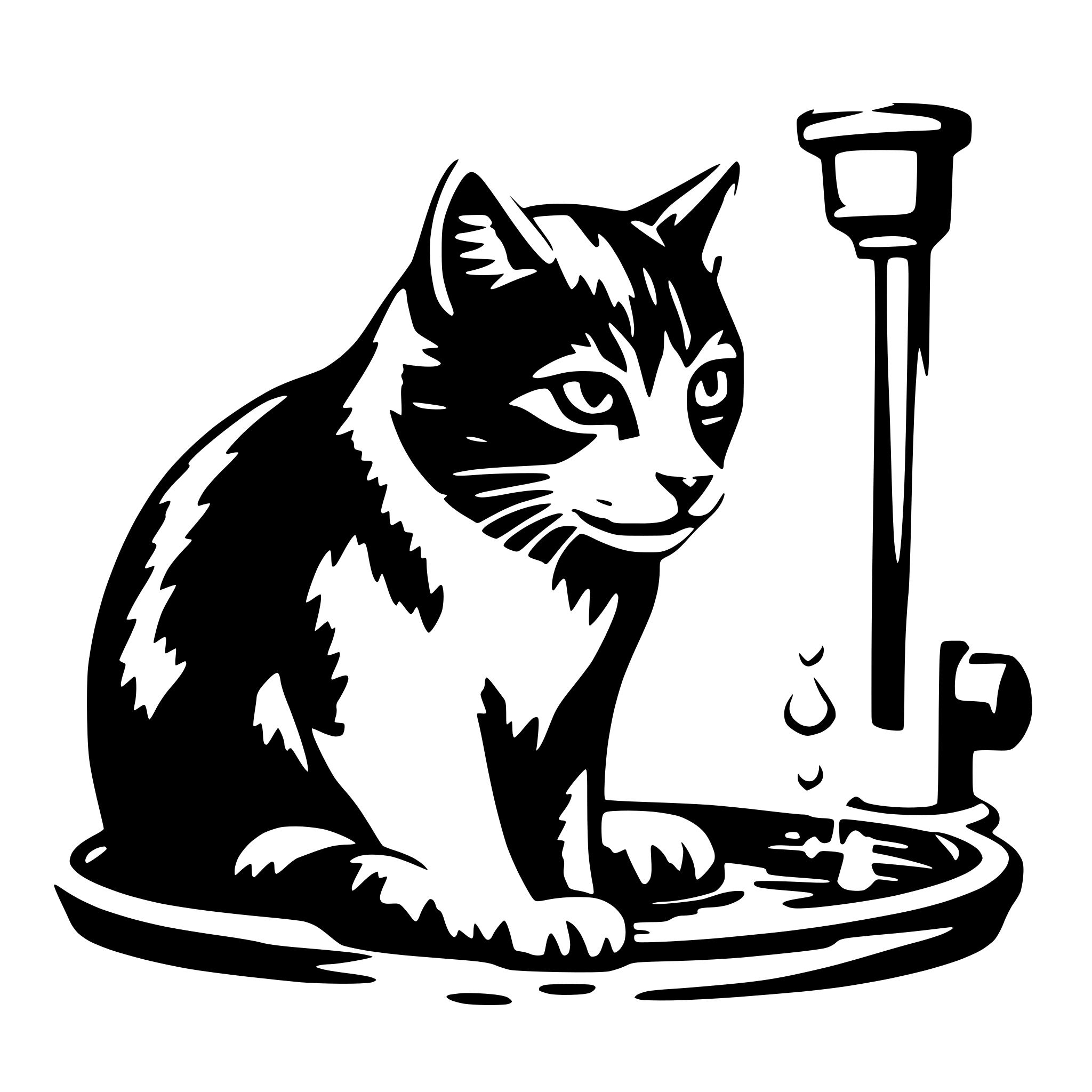 AI-generated SVG of 'rinsing cat'