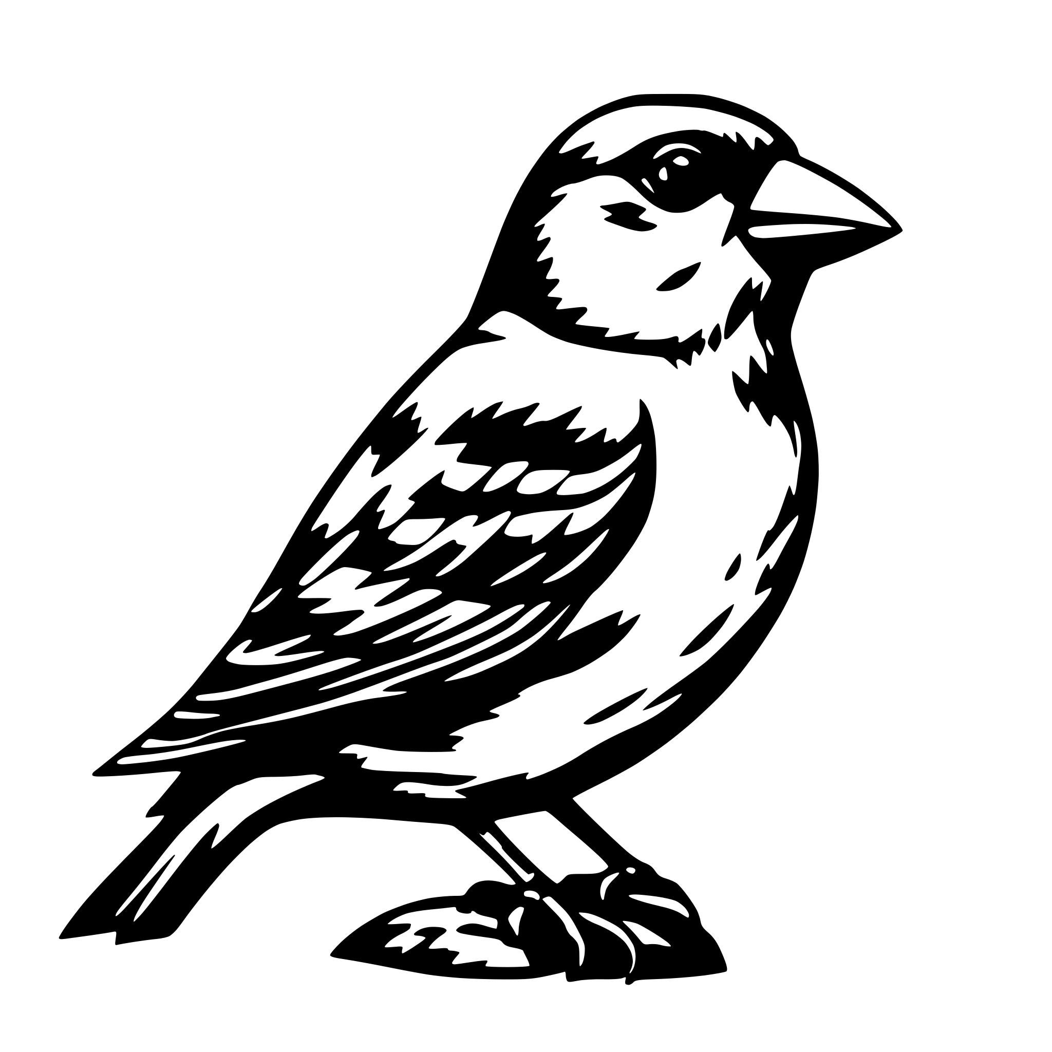 AI-generated SVG of a siskin bird