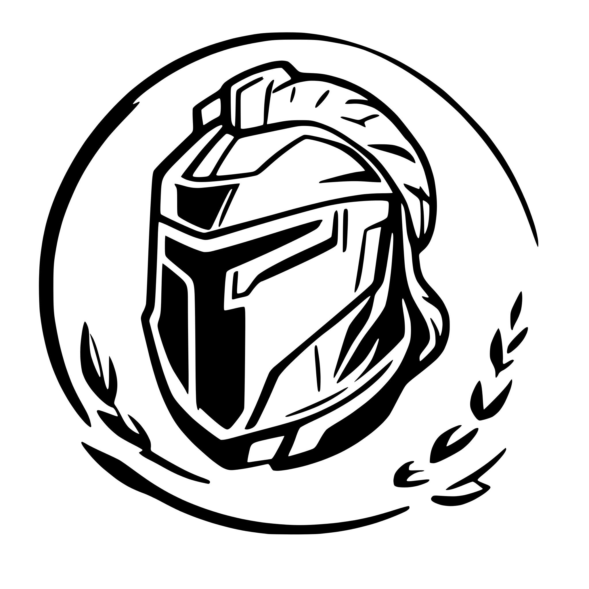 AI-generated SVG of 'A black Spartan helmet with a laurel wreath with no background written TEAM VICTORY, highlight the letters "V" and "R" our slogan is Futevolei Performance. Use vector style strokes'