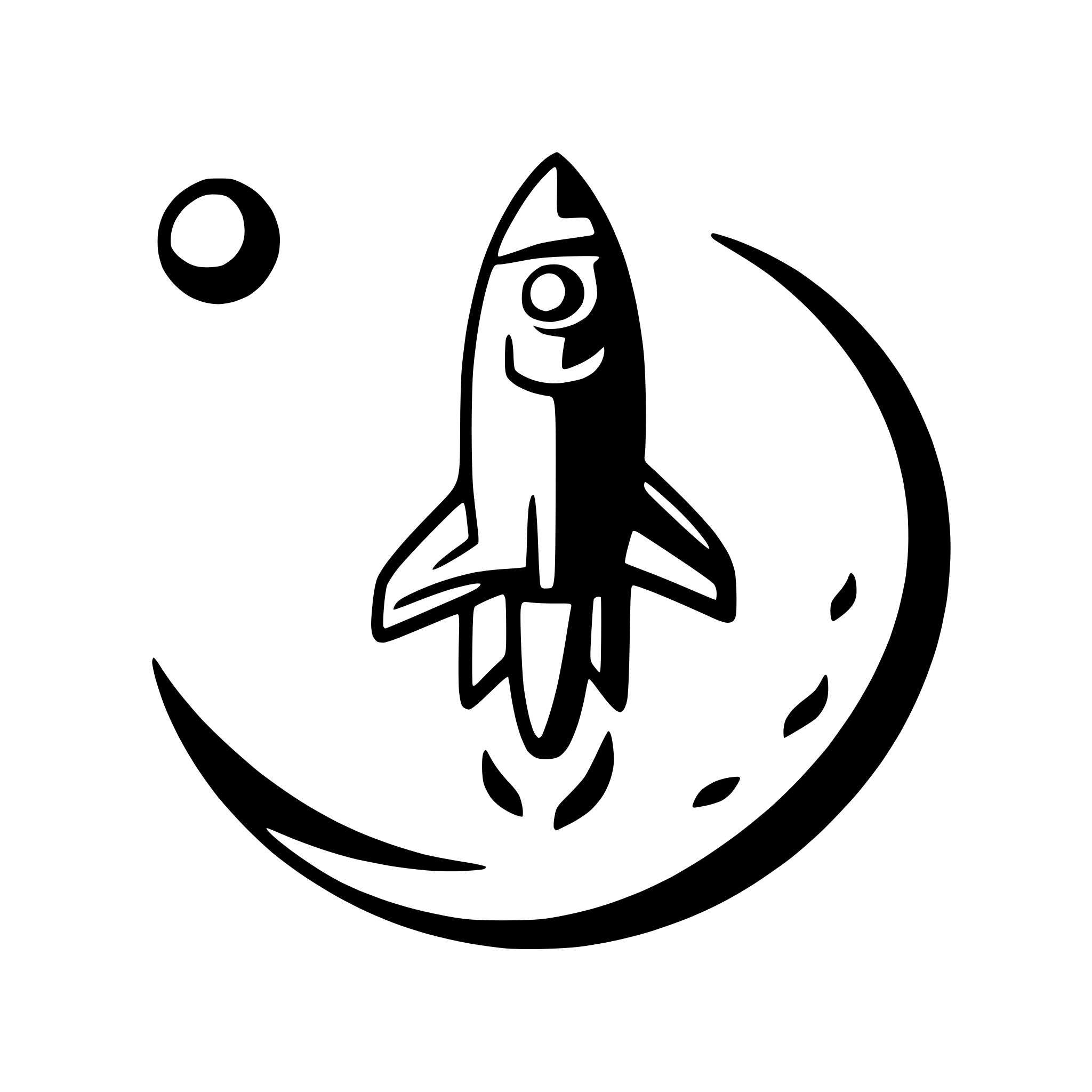 AI-generated SVG of 'rocket orbiting moon'