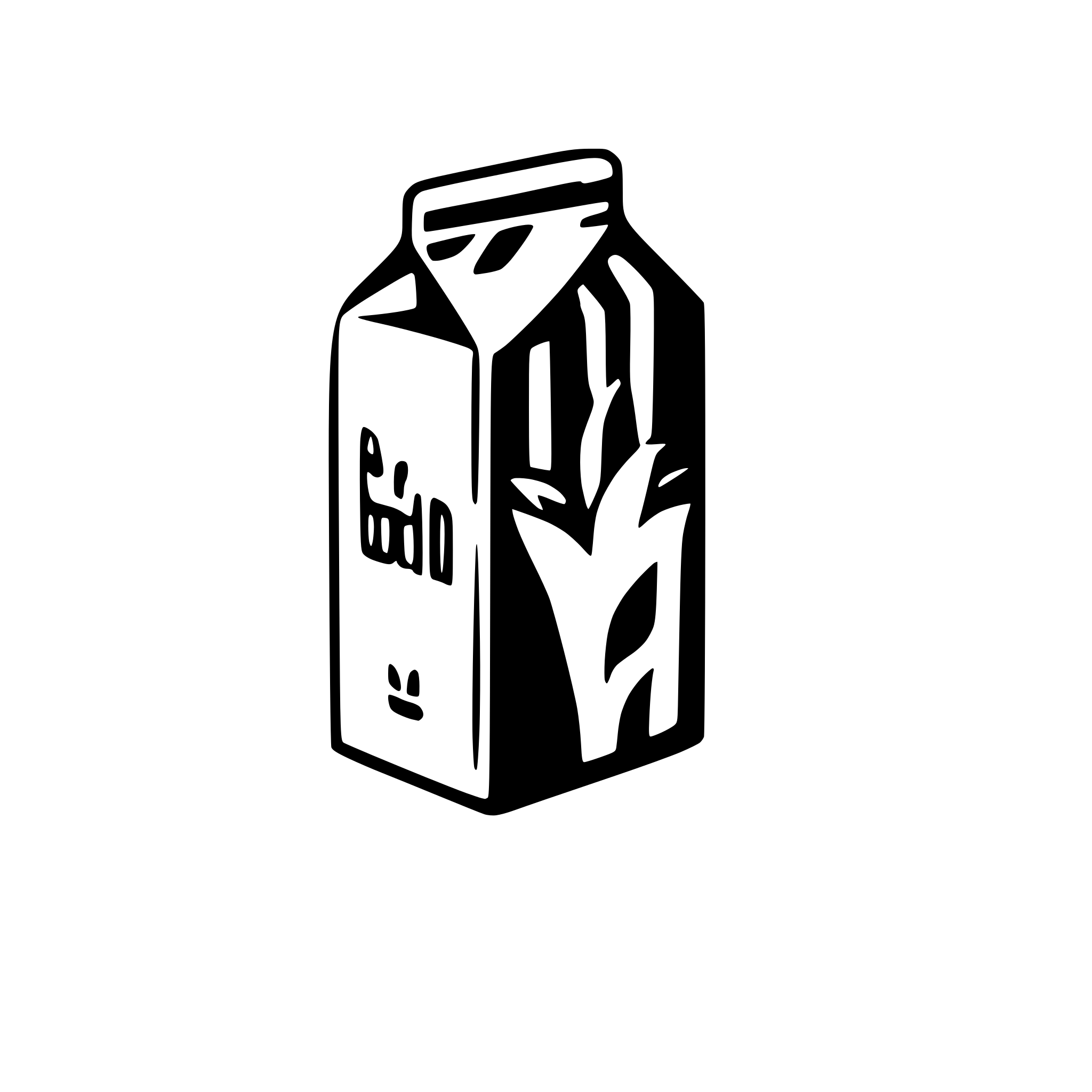 AI-generated SVG of a almond milk milk carton box