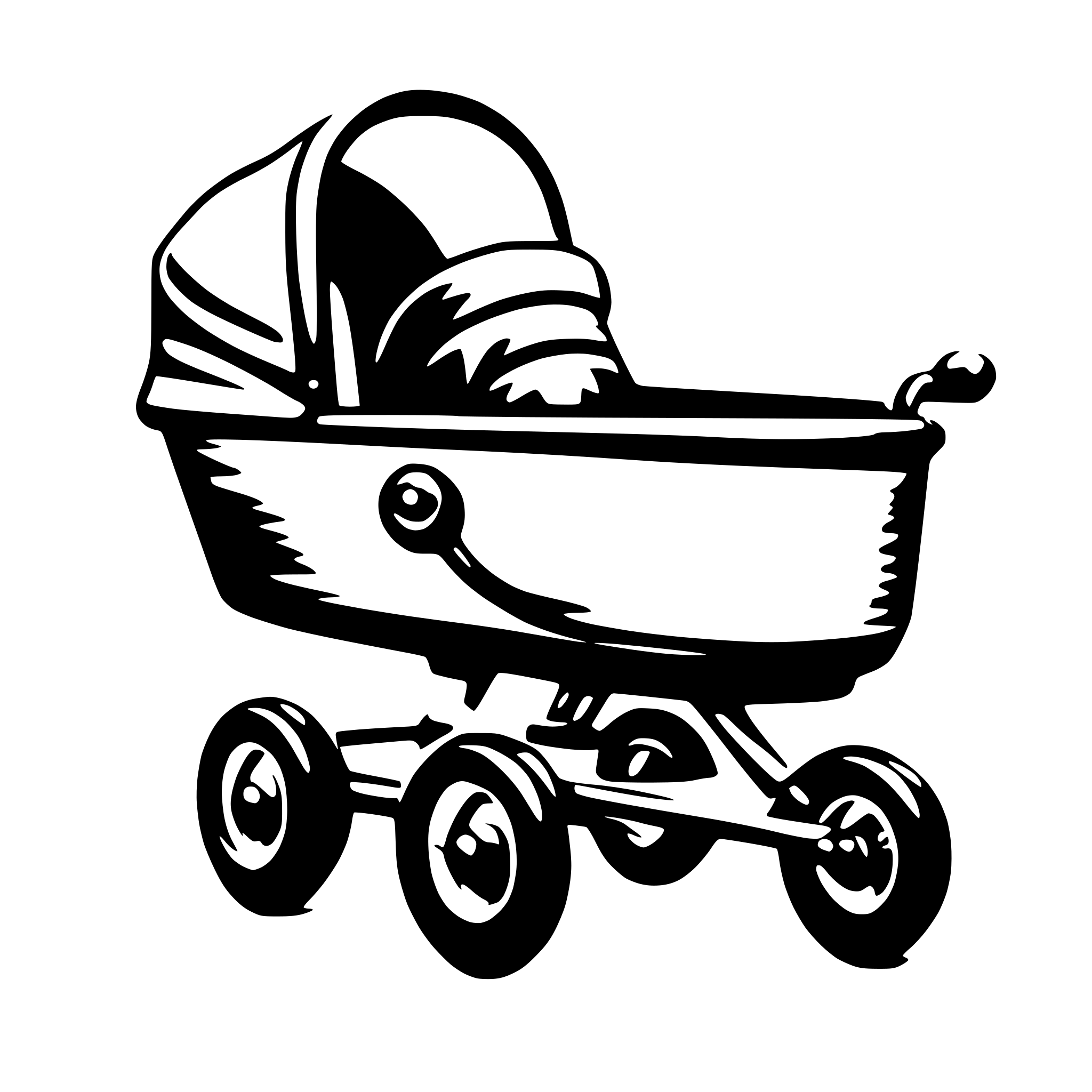 AI-generated SVG of a Stroller moving highspeed