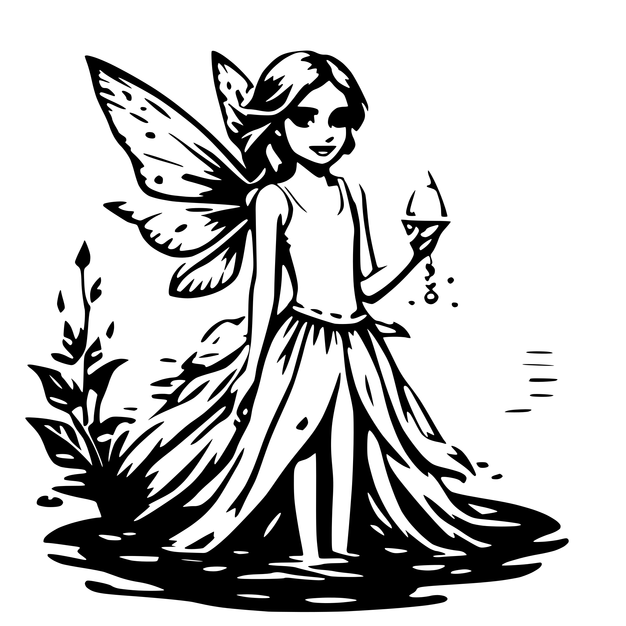 AI-generated SVG of a water fairy fantasy