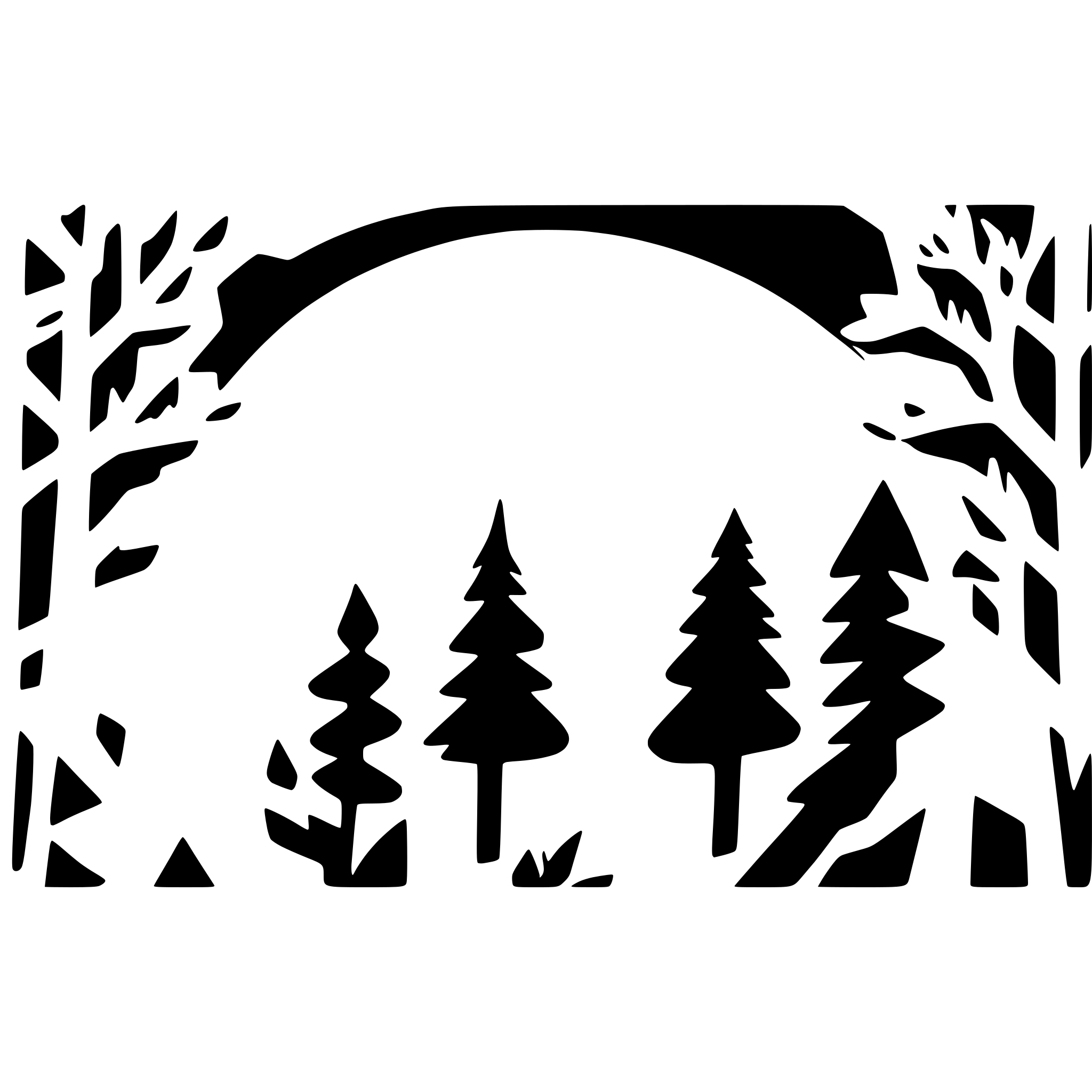 AI-generated SVG of a Silhouette of a dense forest with a lot of pine trees