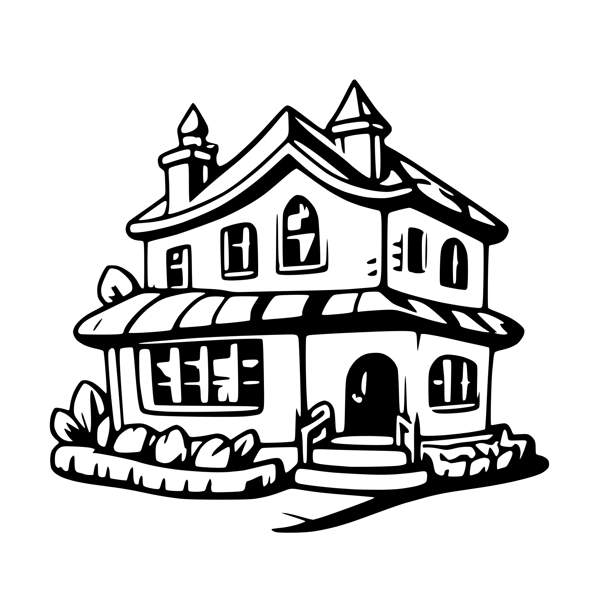 AI-generated SVG of a dream home like a cake colored