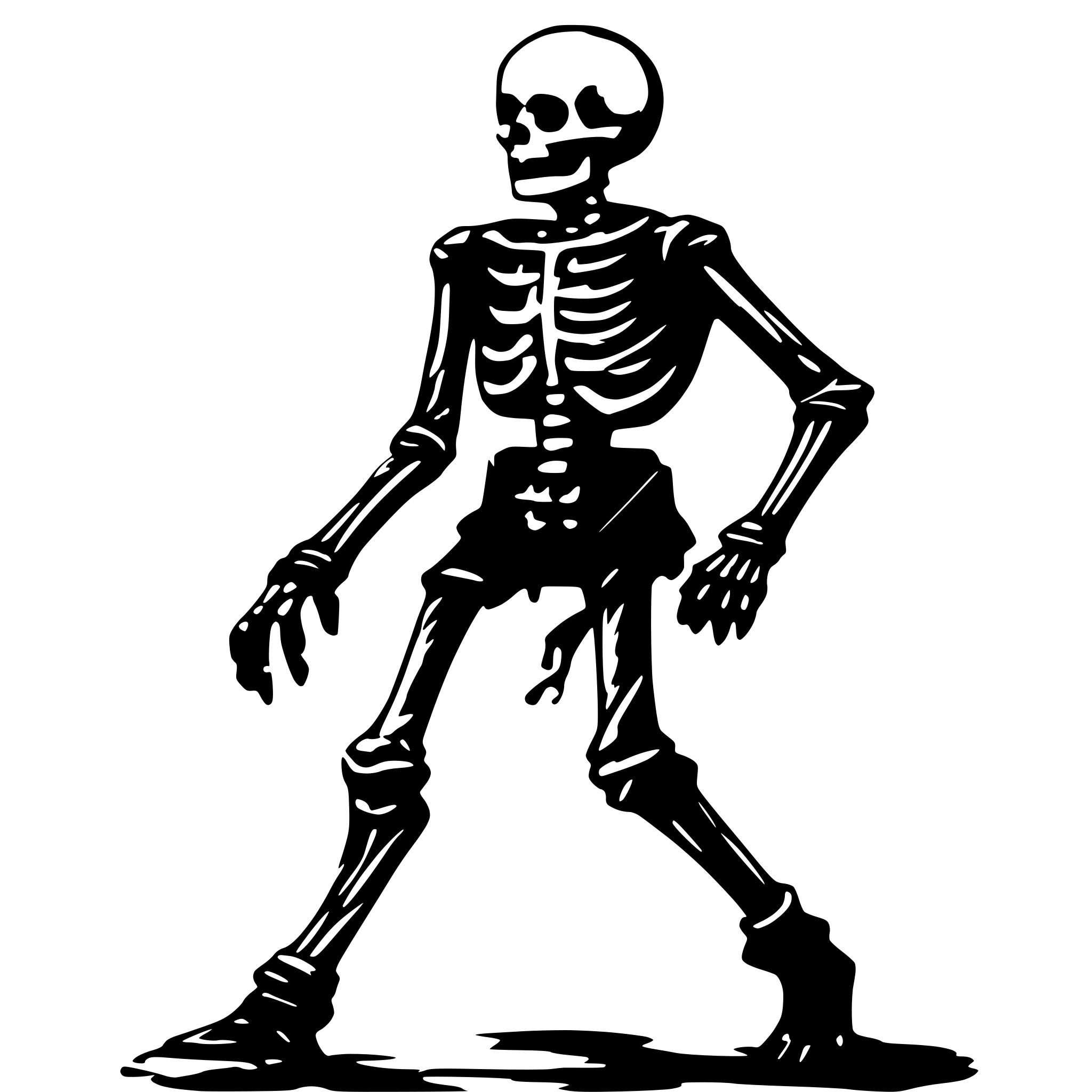 AI-generated SVG of 'a skeleton dancing'