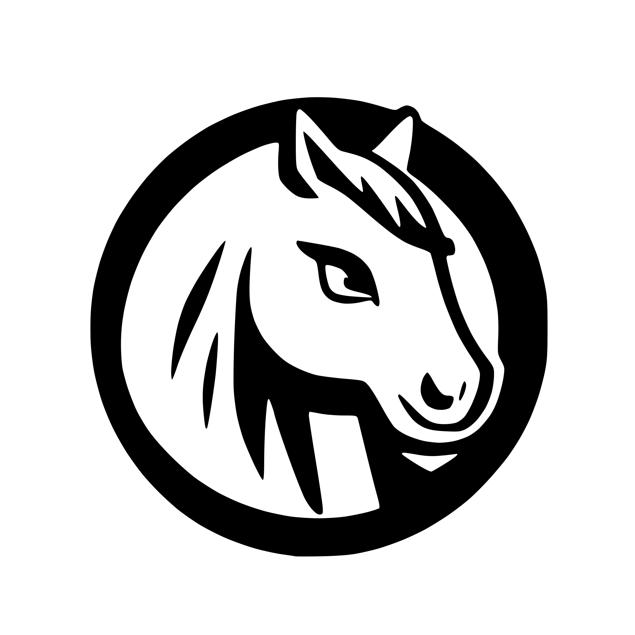 AI-generated SVG of a simple horse head in a pin