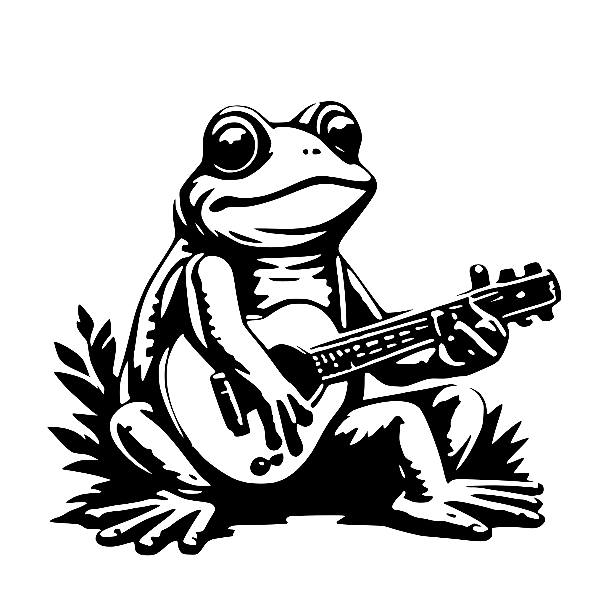 AI-generated SVG of 'frog playing guitar'