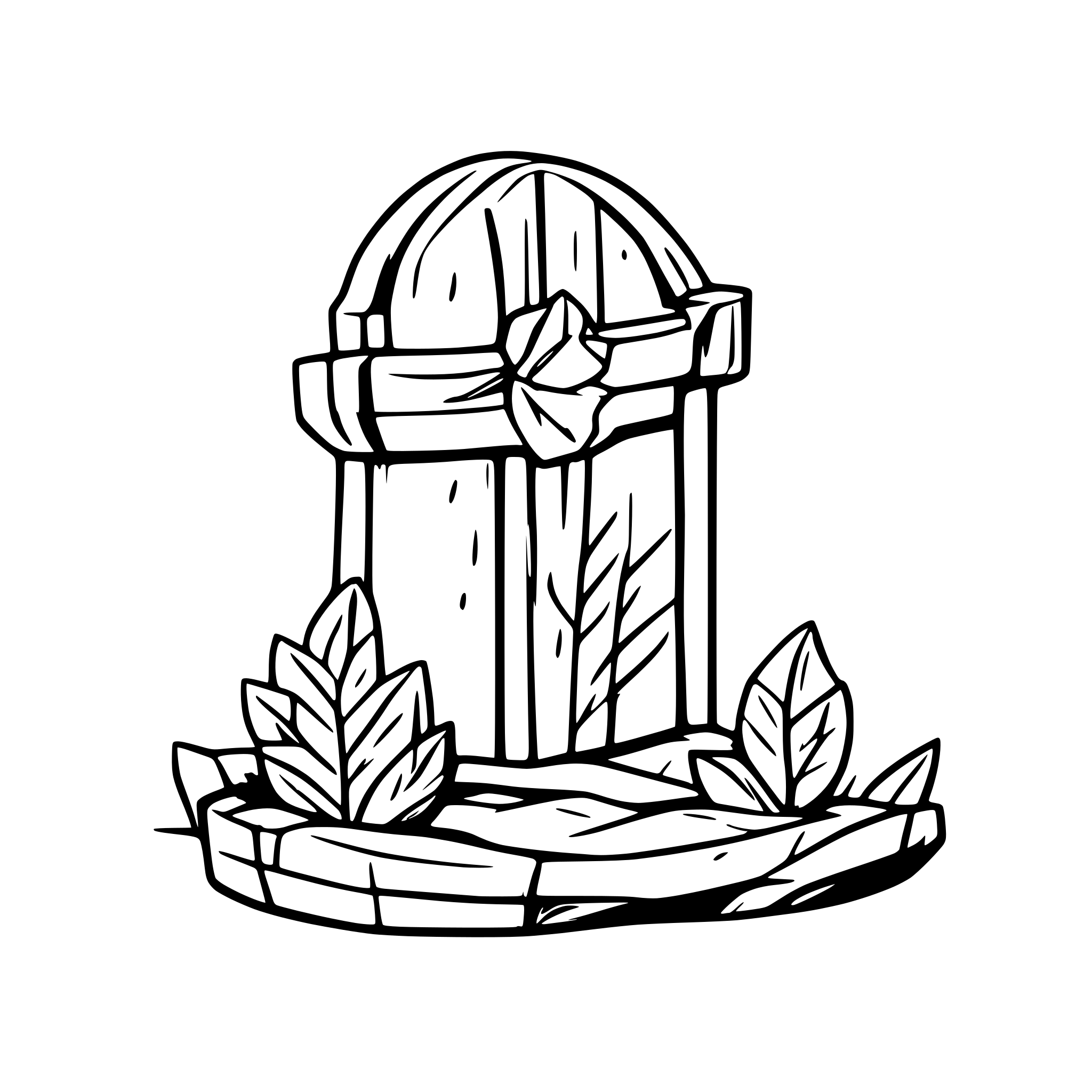 AI-generated SVG of a tombstone