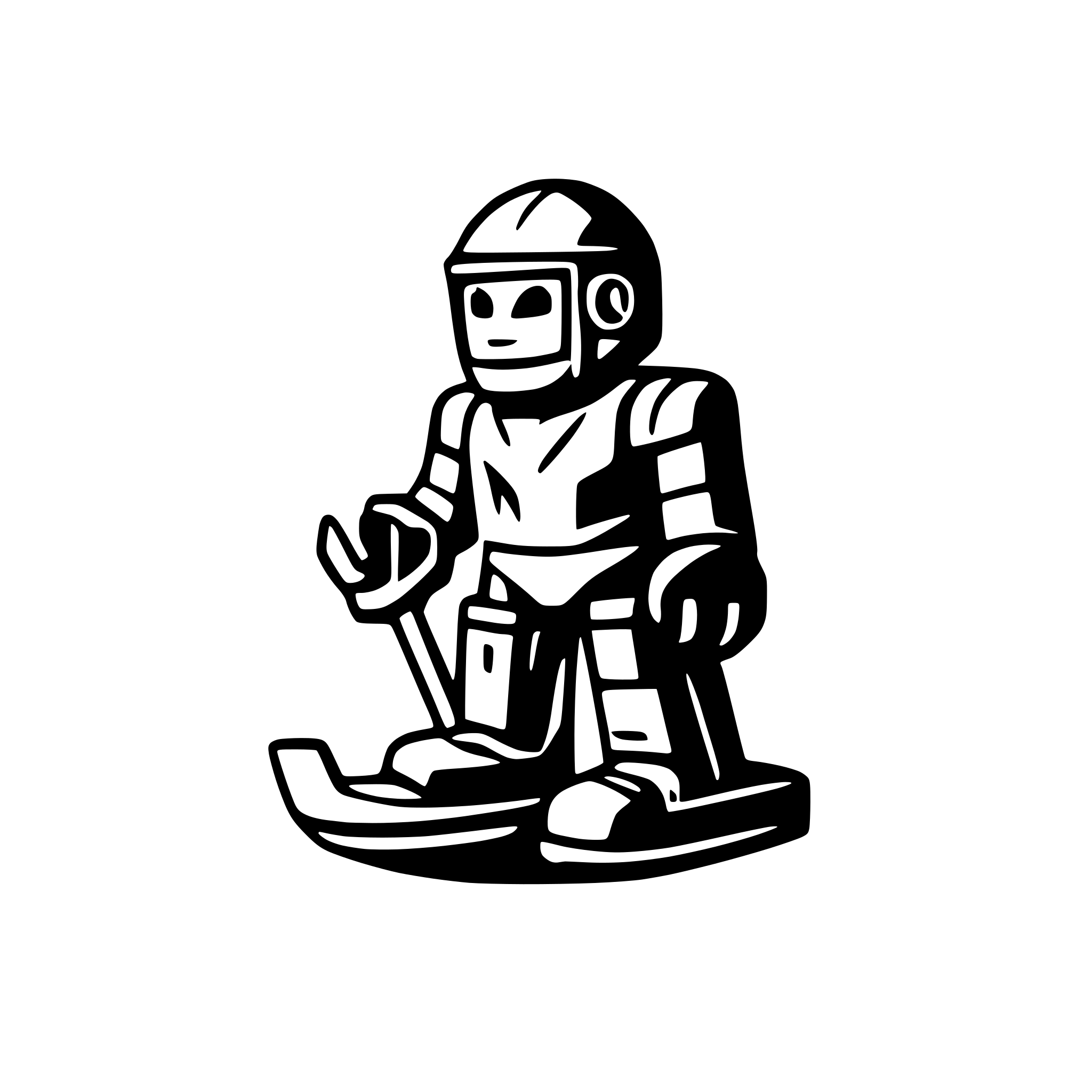 AI-generated SVG of a ice hockey robot
