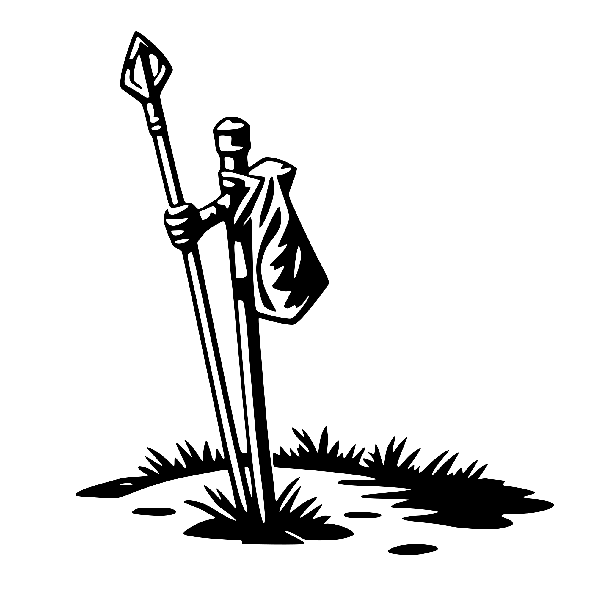 AI-generated SVG of a hiking stick
