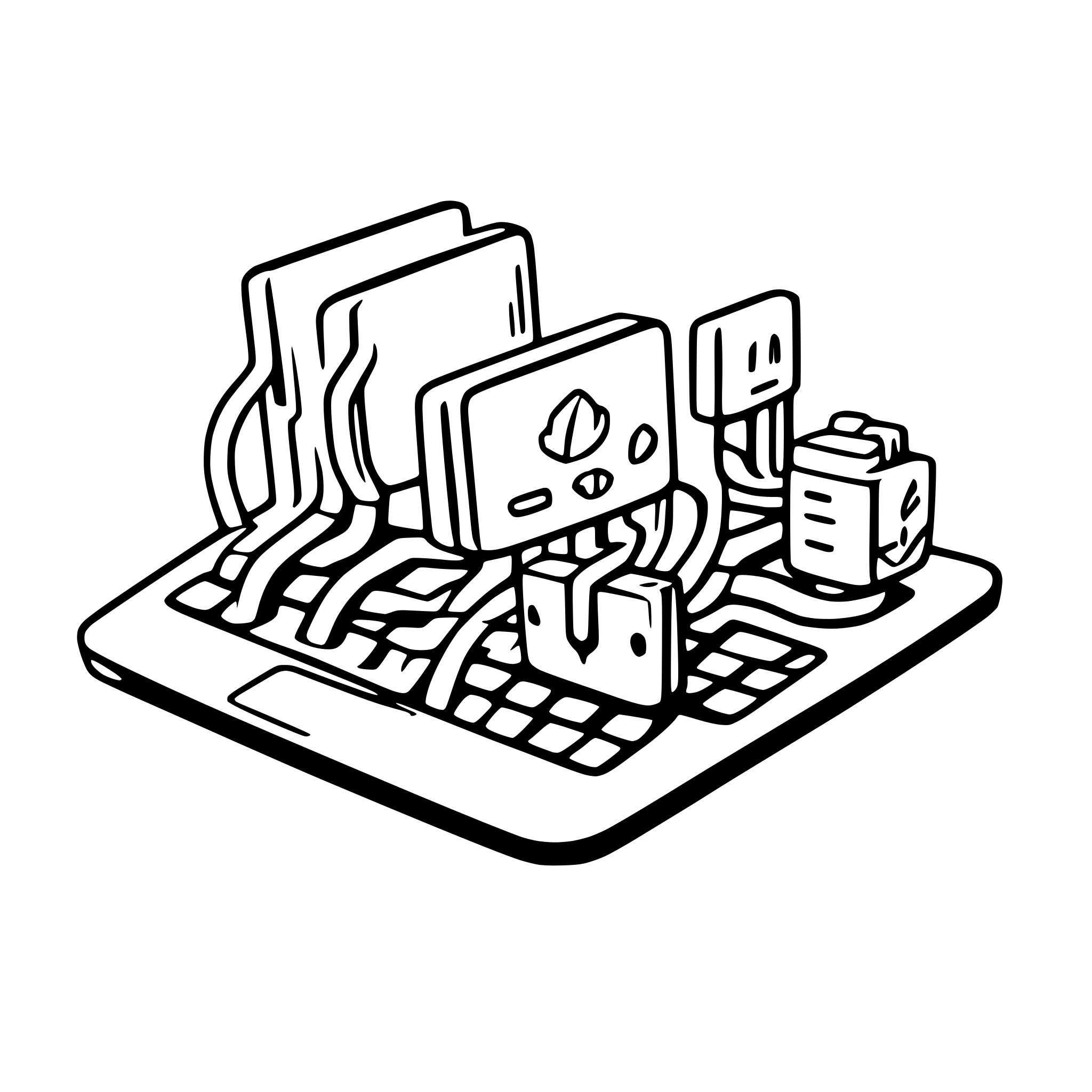 AI-generated SVG of a a laptop connecting to multiple servers through load balancing