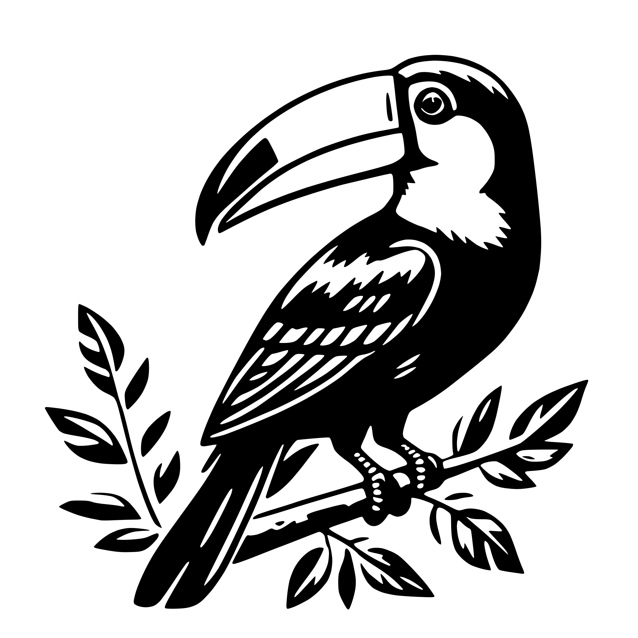 AI-generated SVG of a toucan with branch