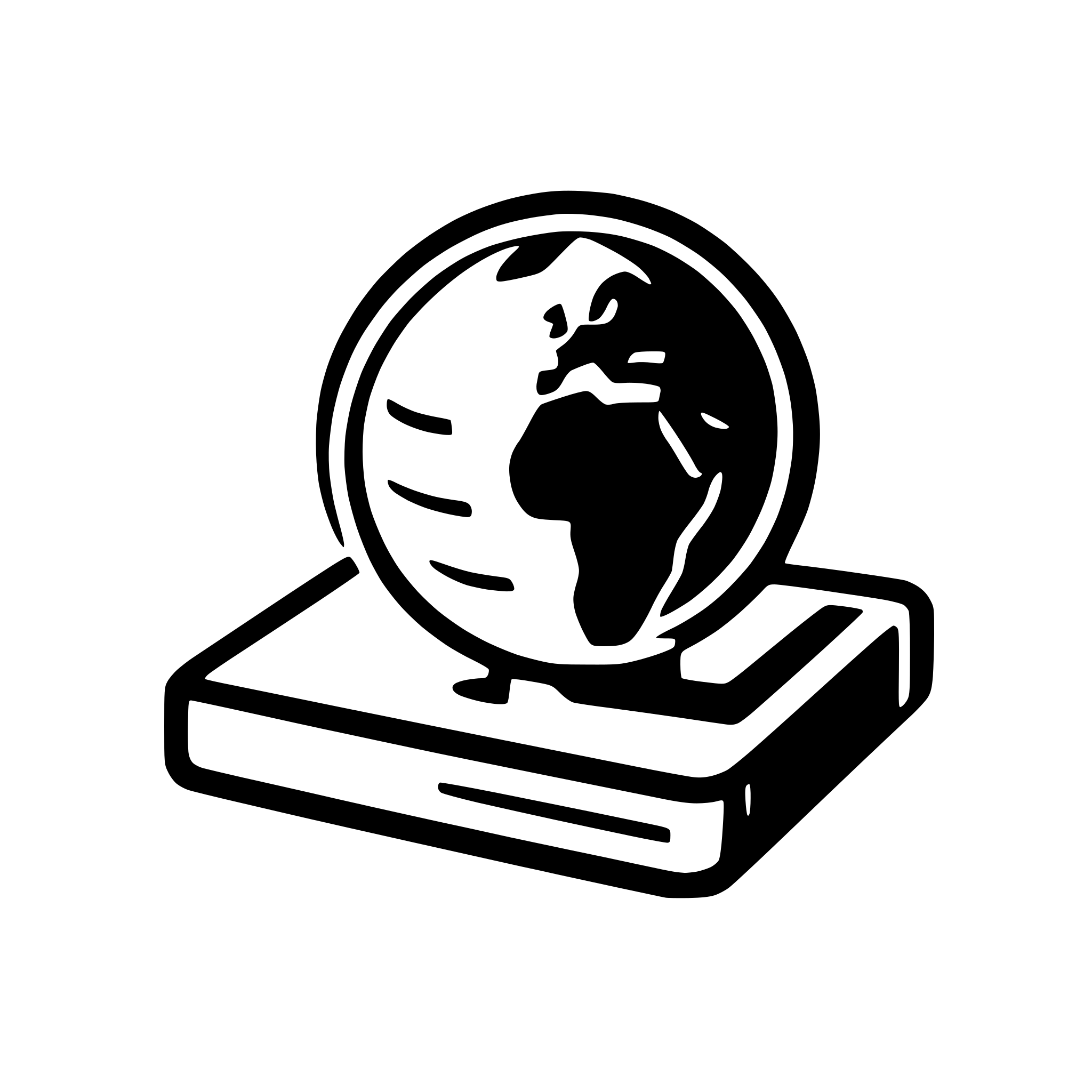 AI-generated SVG of 'globe with book'