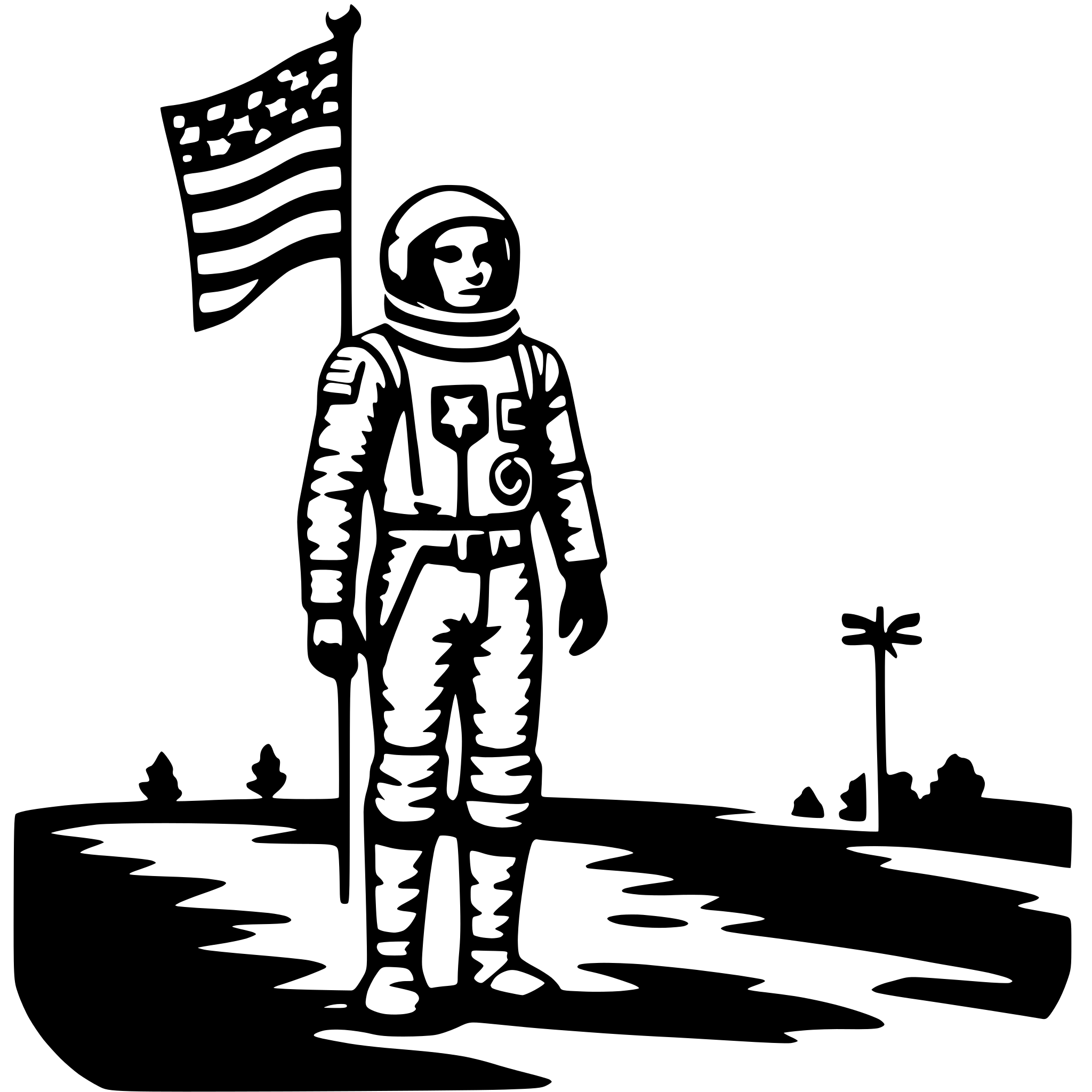 AI-generated SVG of 'astronaut and flag'