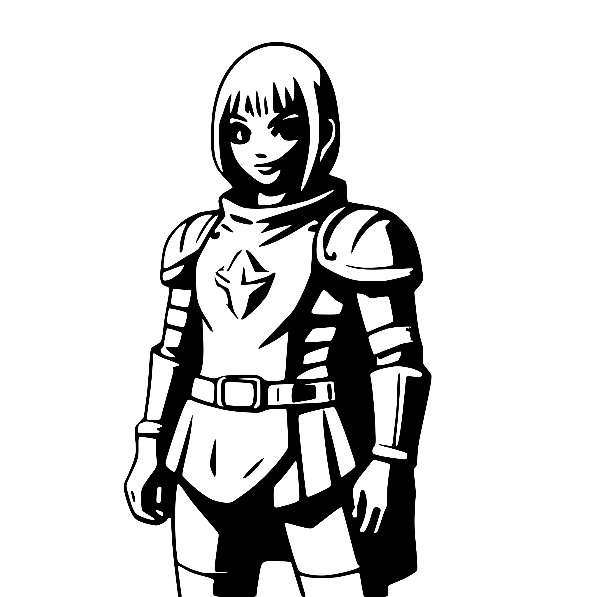 AI-generated SVG of a masked hero in armor