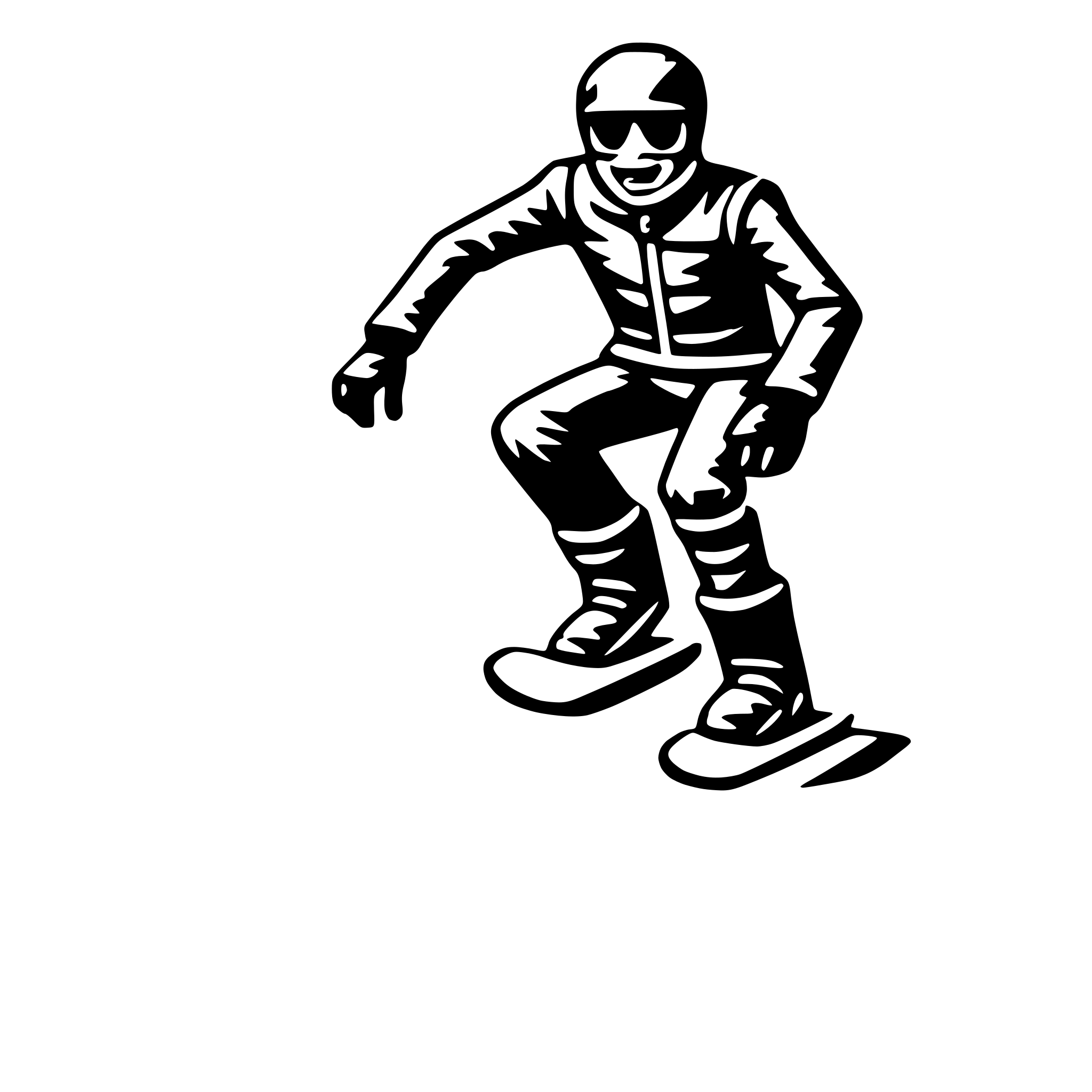 AI-generated SVG of a snowboarding down slope