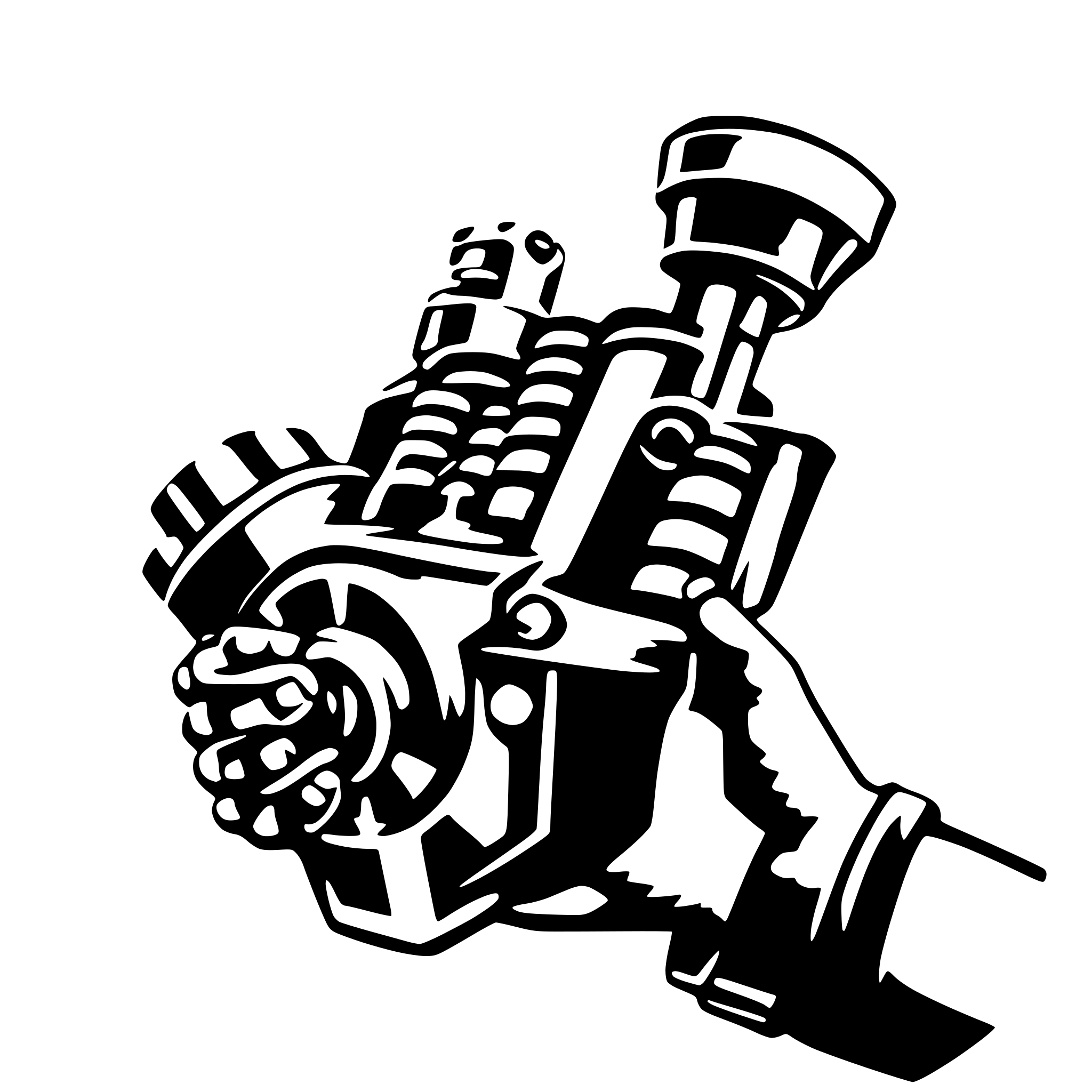 AI-generated SVG of 'A HAND HOLDING  AN ENGINE'