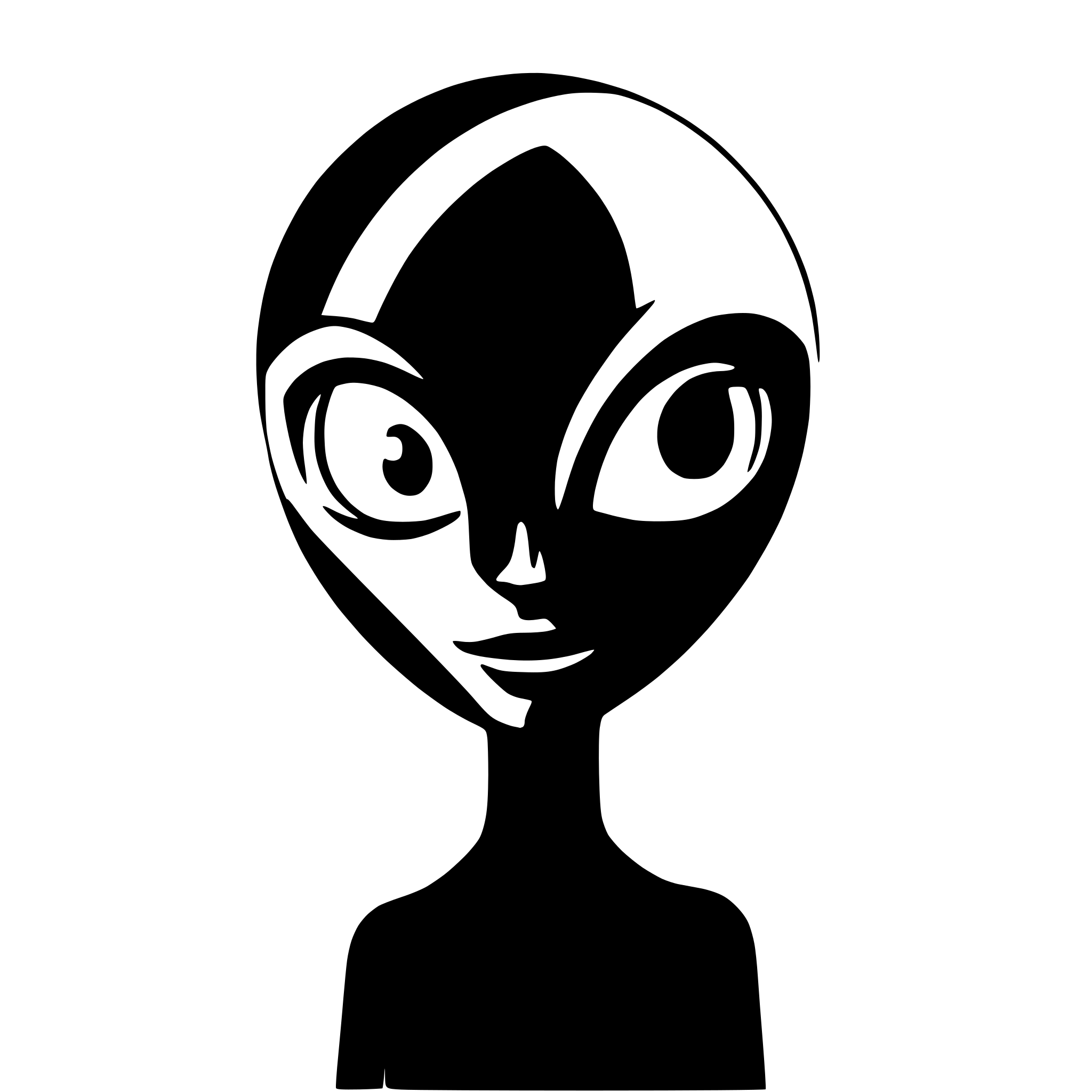 AI-generated SVG of 'alien face with big eyes'