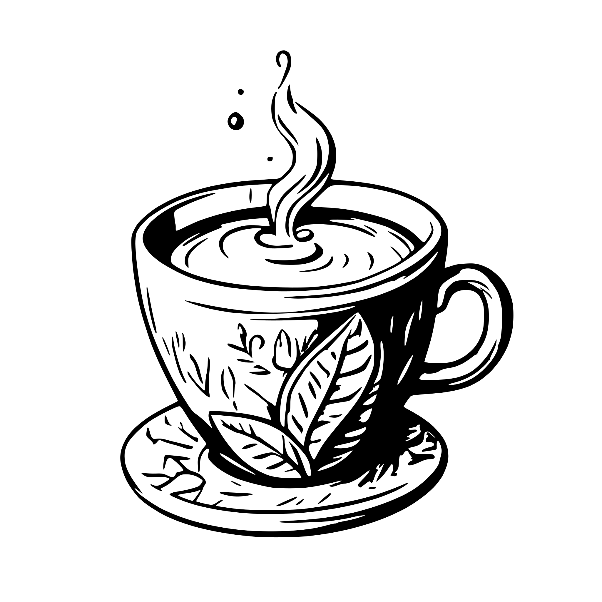 AI-generated SVG of a draw a cup of coffee which is labeled maska on it