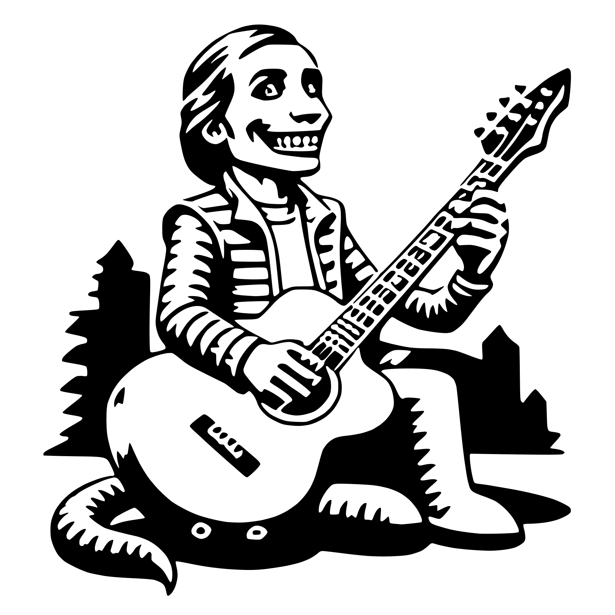 AI-generated SVG of 'rattlesnake with guitar'