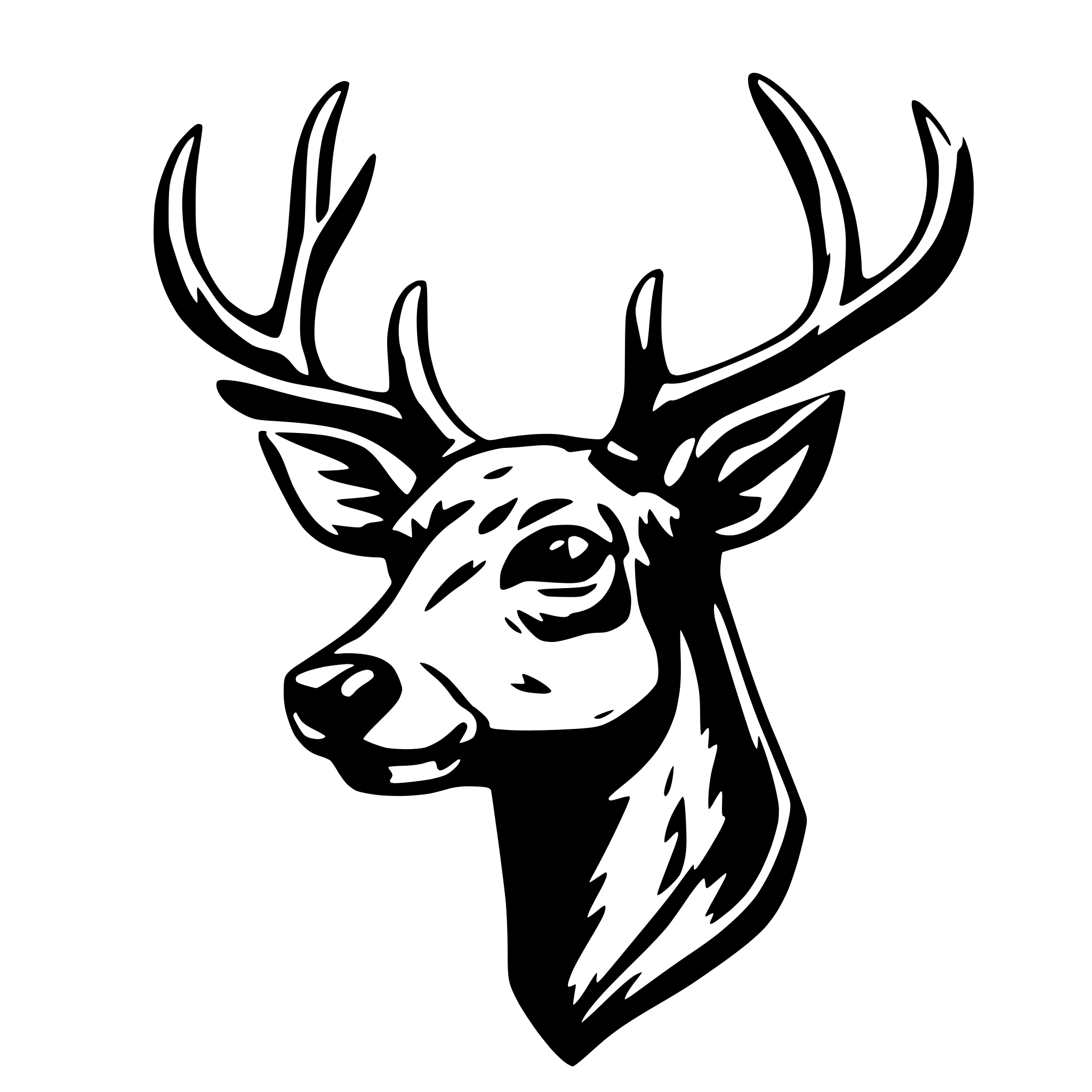 AI-generated SVG of 'deer head'