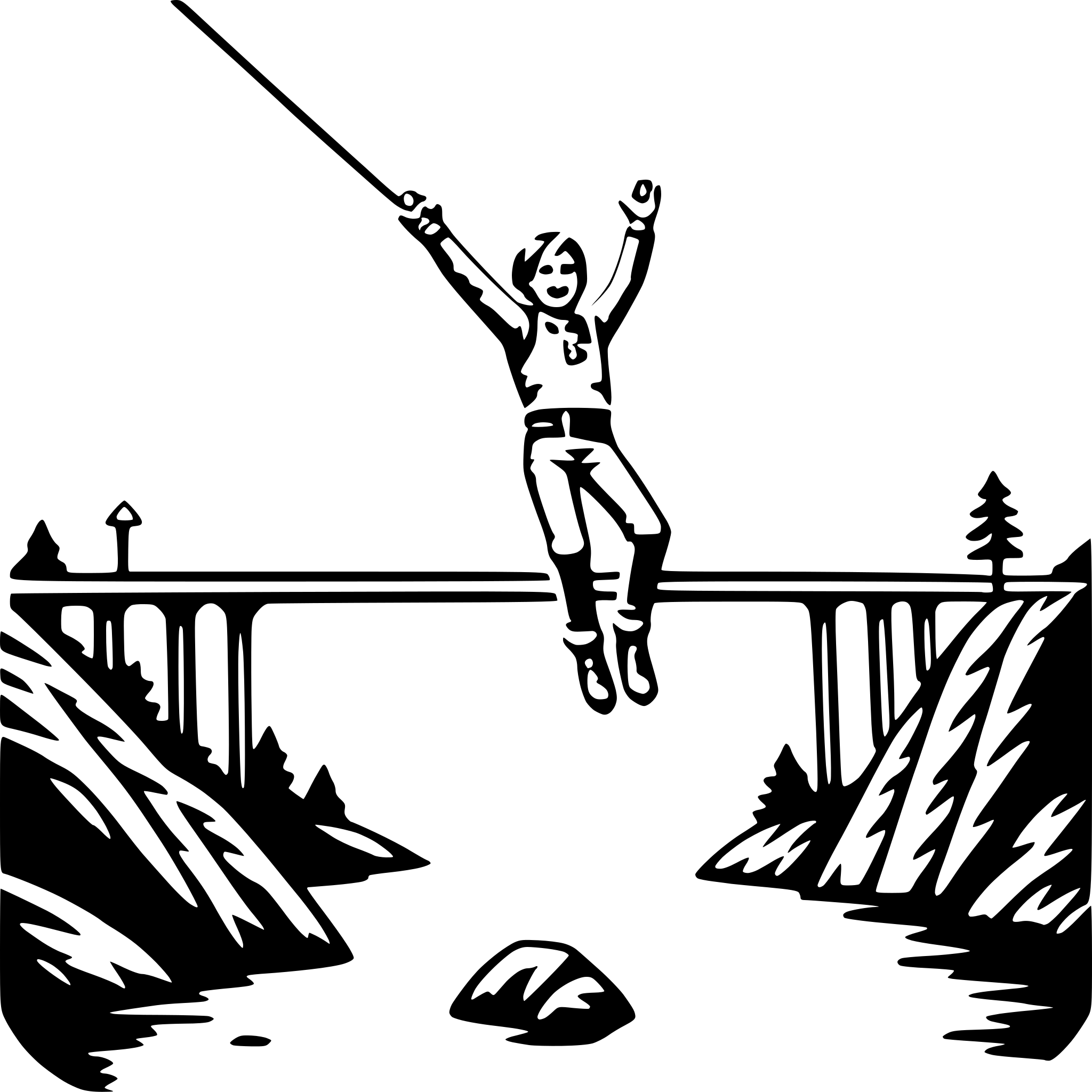 AI-generated SVG of a bungee jumping off bridge