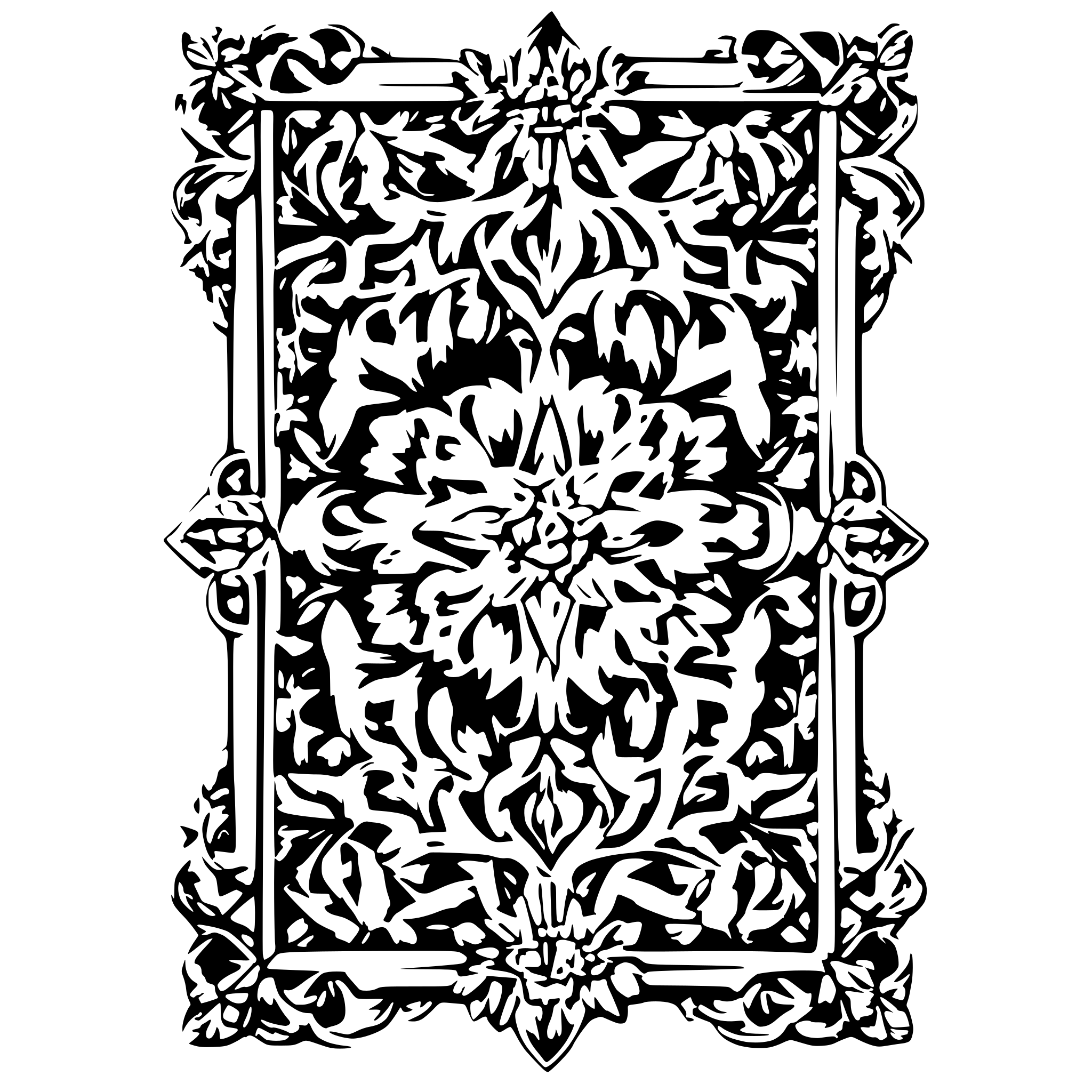 AI-generated SVG of a vintage baroque floral filigree frame