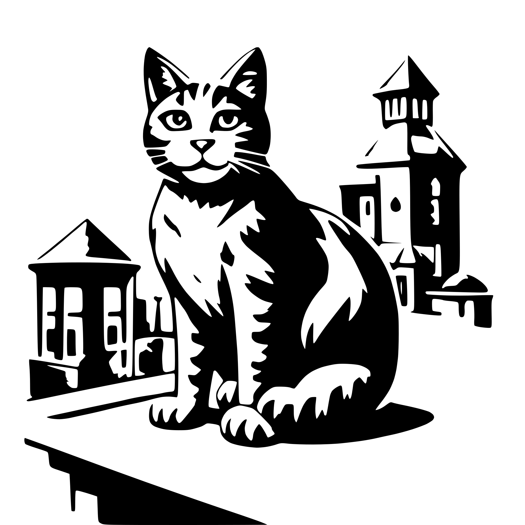 AI-generated SVG of 'cat on a roof'