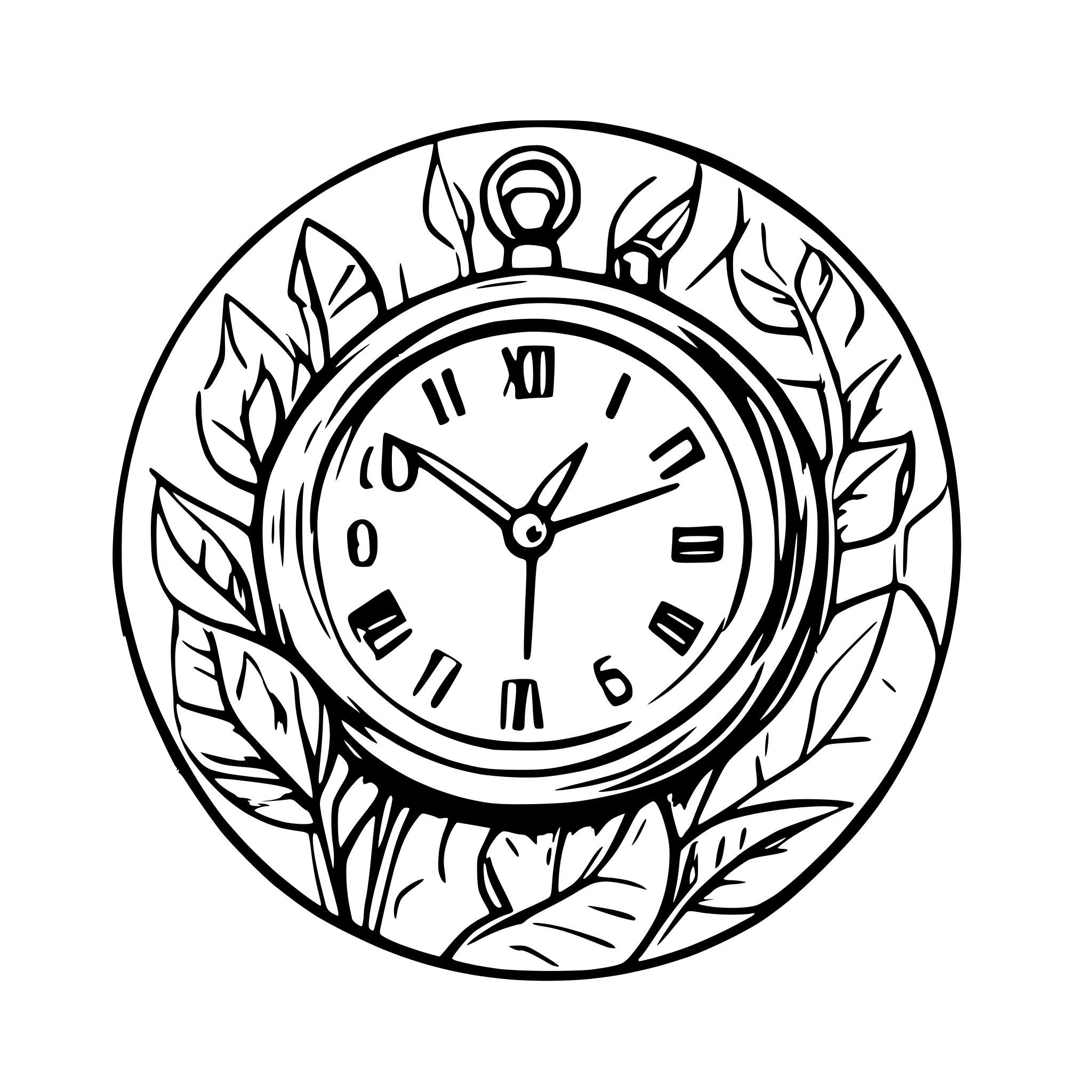 AI-generated SVG of a clock antique