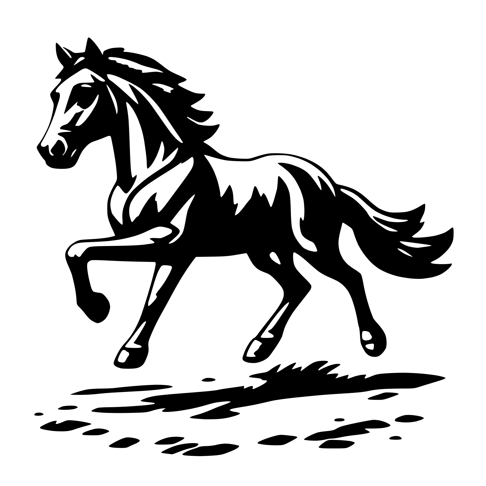 AI-generated SVG of 'a horse running'
