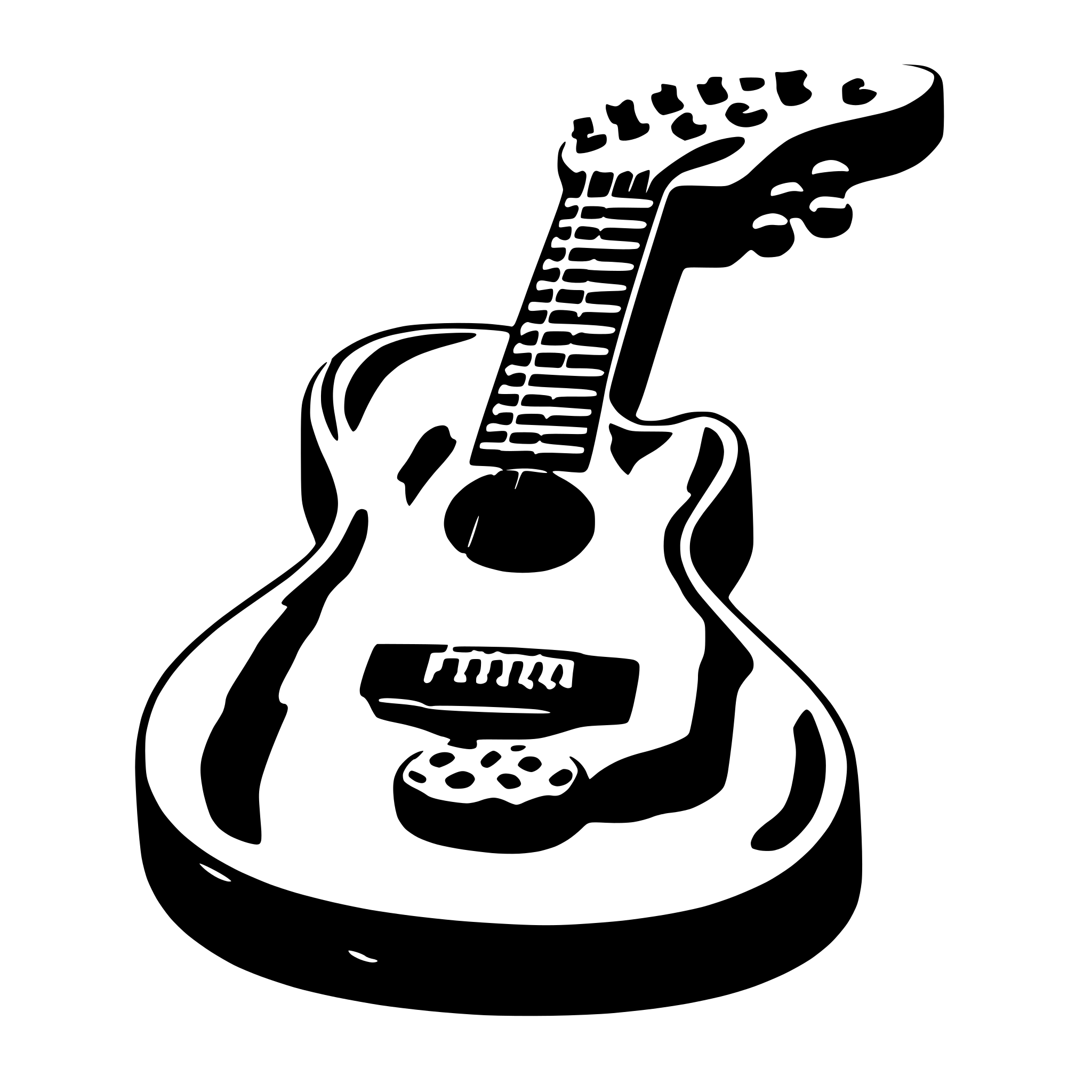 AI-generated SVG of 'a guitar that is made of donuts'