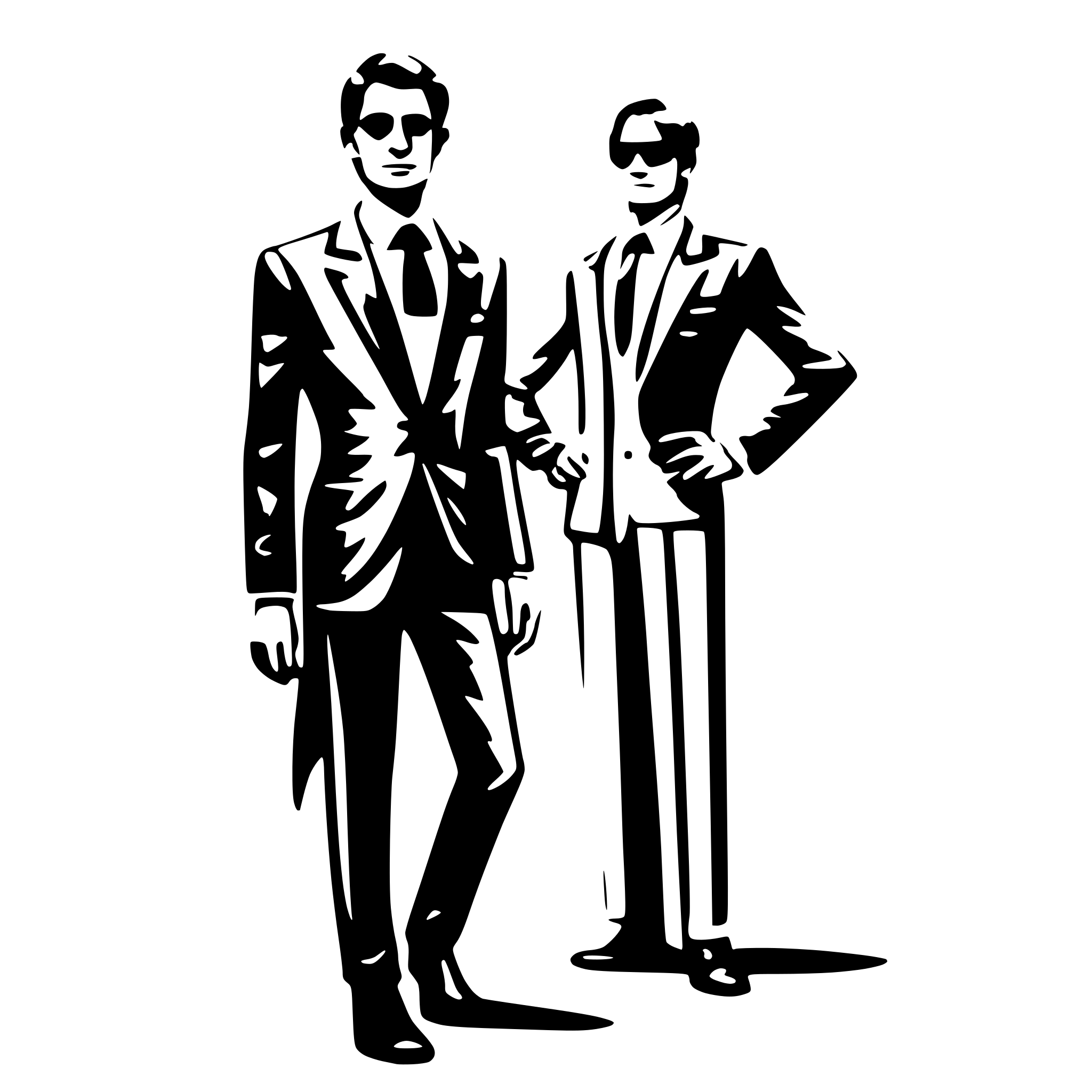 AI-generated SVG of a ha;f man in suit