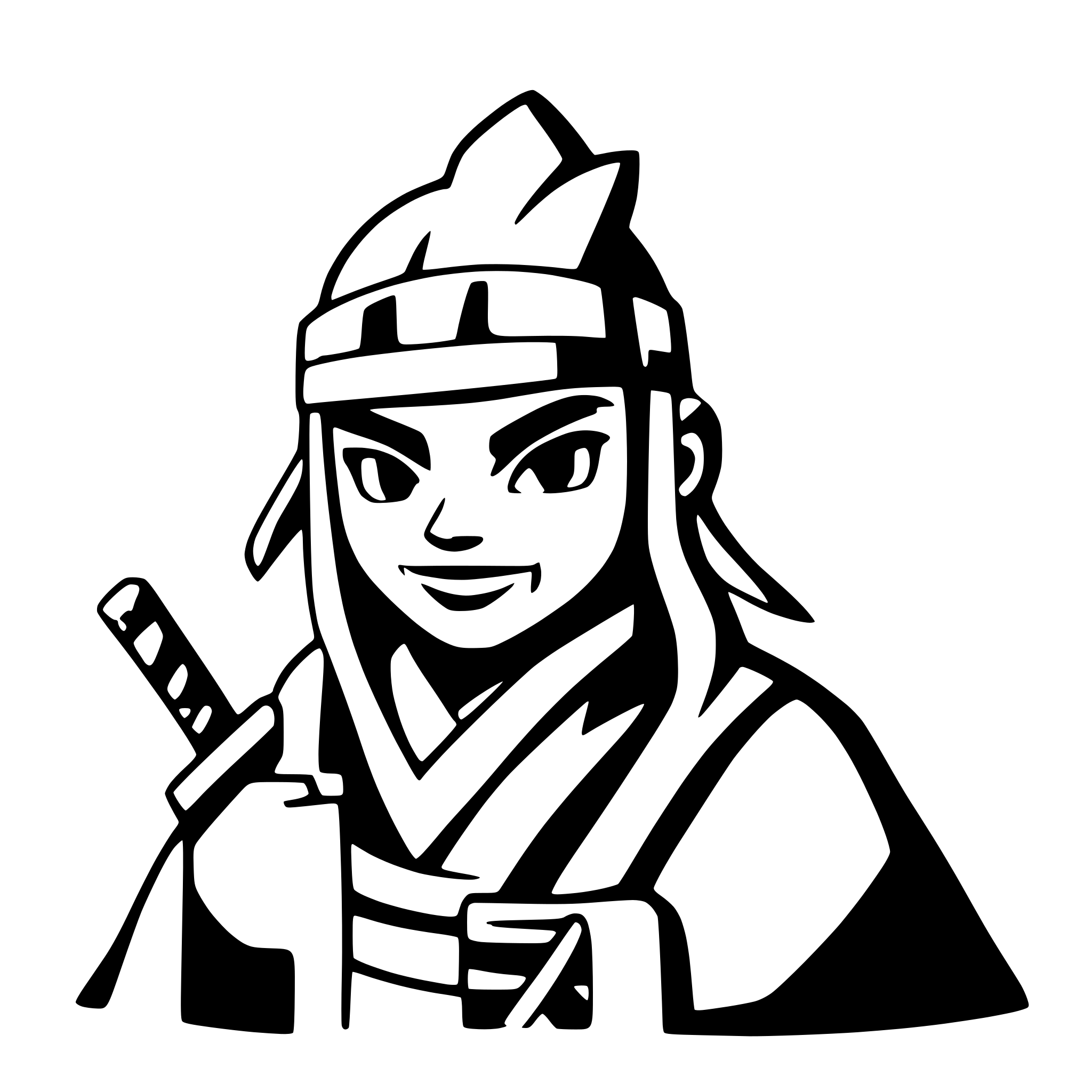 AI-generated SVG of a old samurai