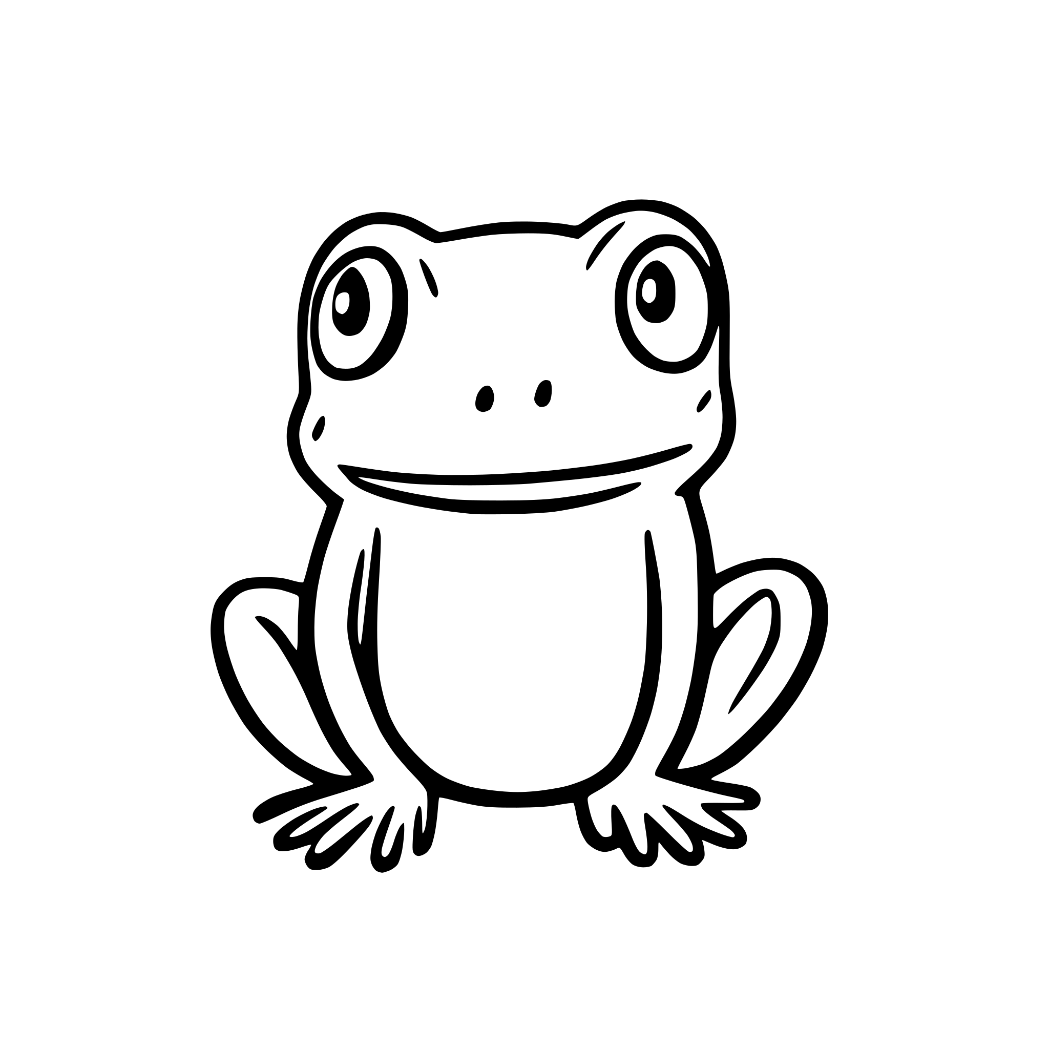 AI-generated SVG of 'frog facing the camera'