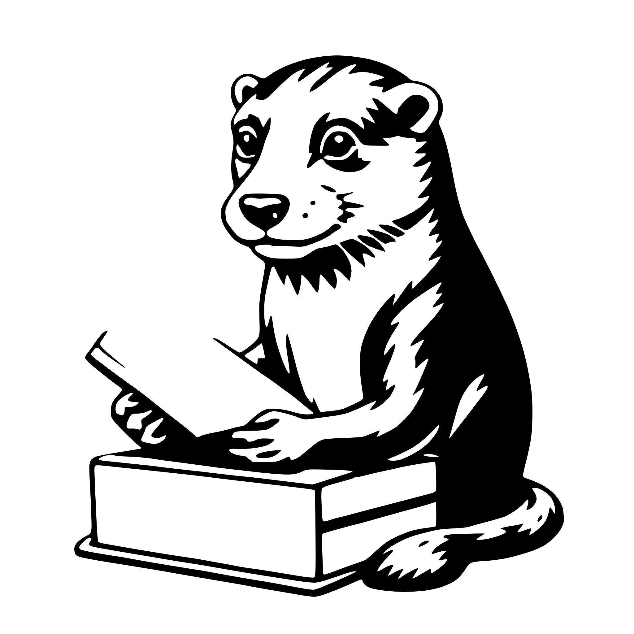 AI-generated SVG of 'otter with book'