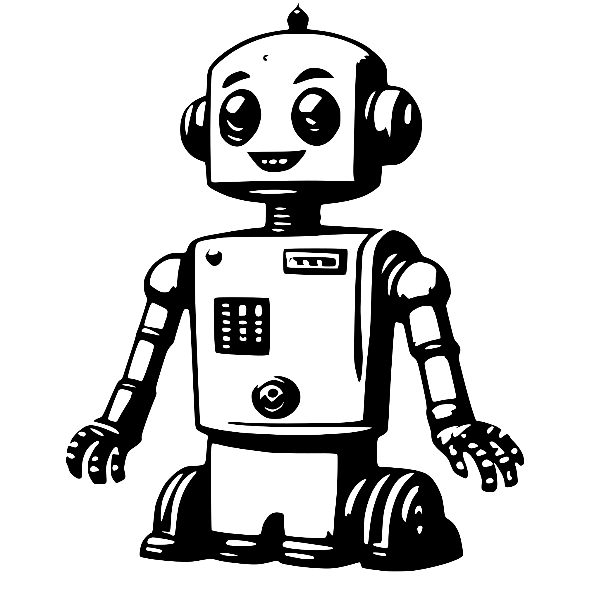 AI-generated SVG of 'a friendly robot'