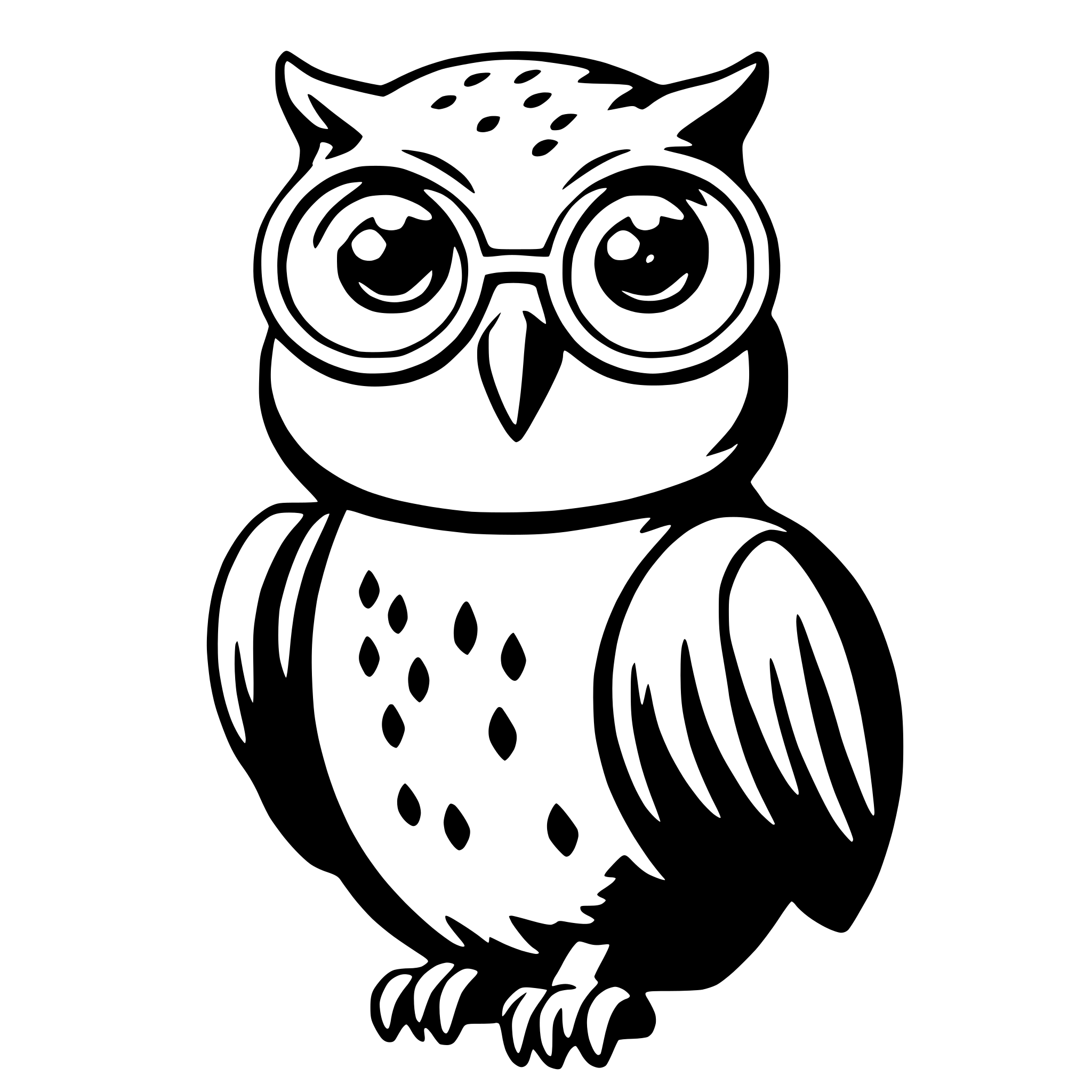 AI-generated SVG of 'owl in glasses'