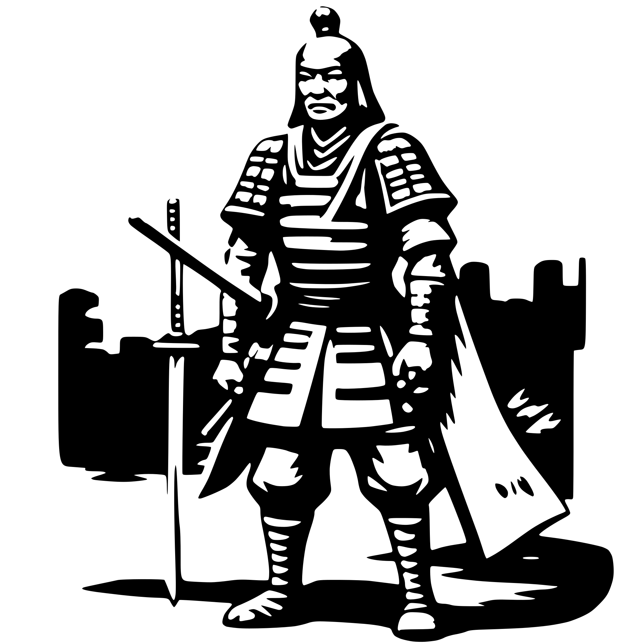 AI-generated SVG of a old samurai