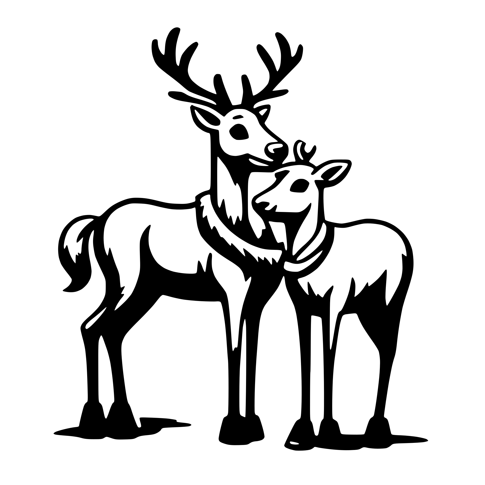 AI-generated SVG of a christmas reindeer with santa