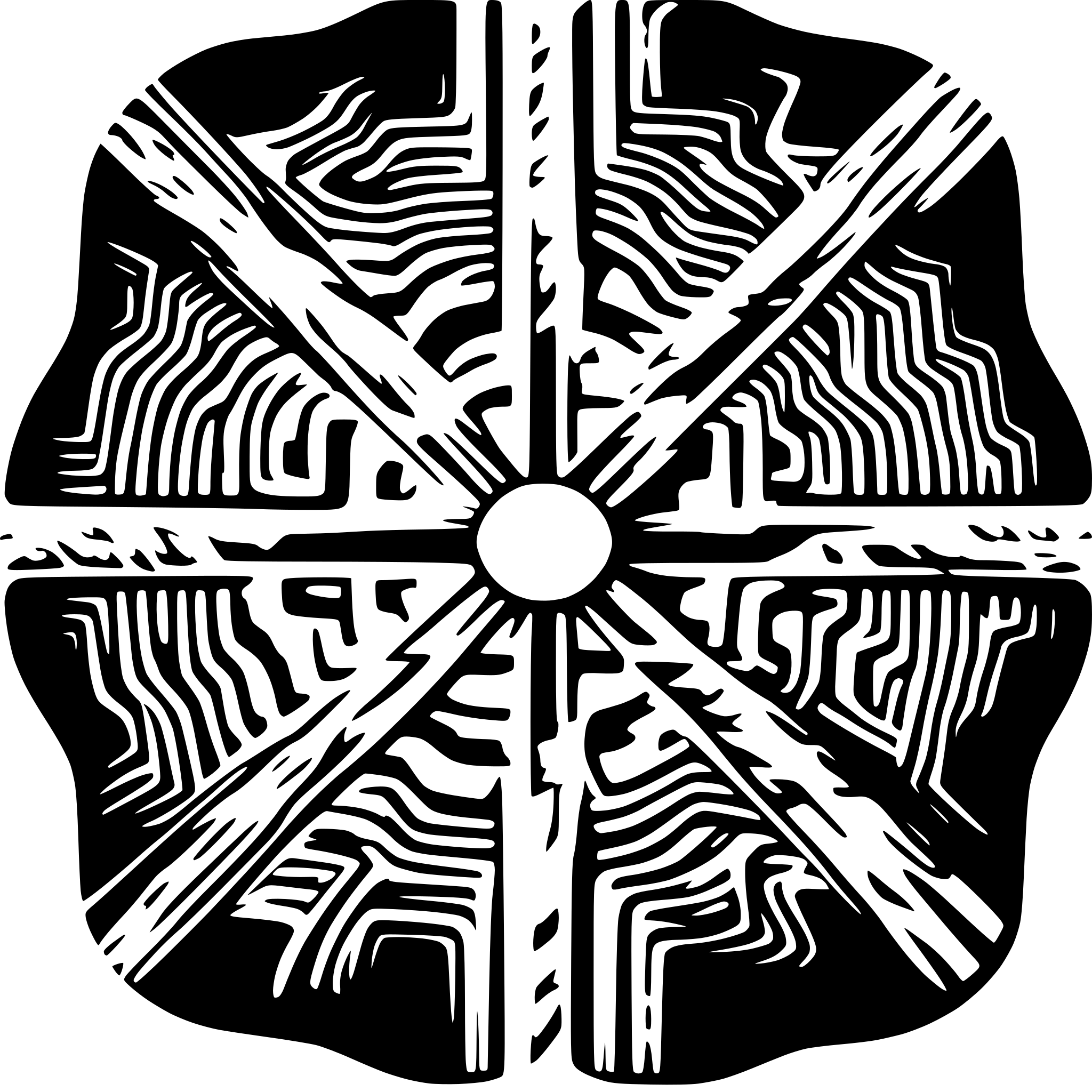 AI-generated SVG of a A symmetrical topographic pattern