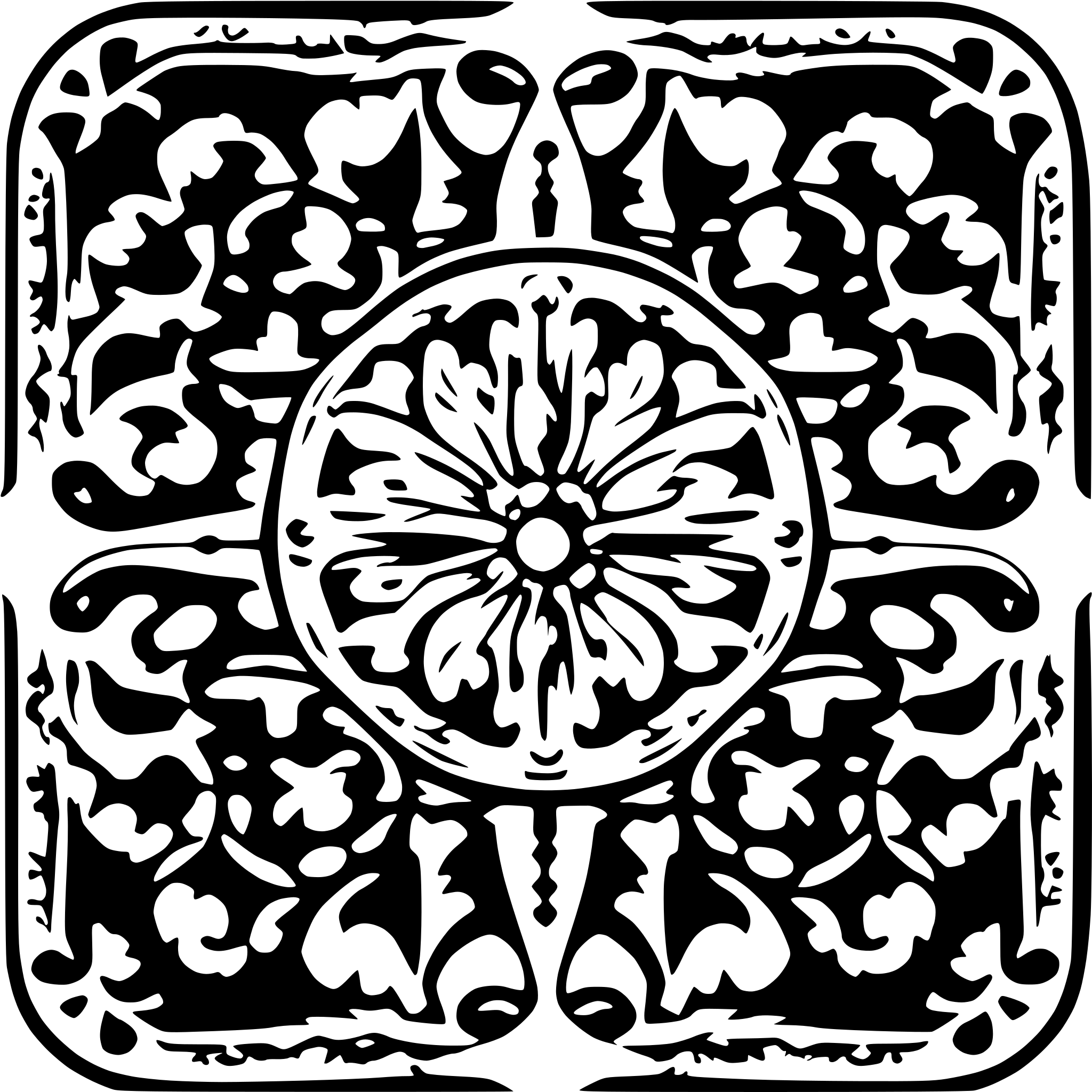 AI-generated SVG of 'symmetric talavera tile'