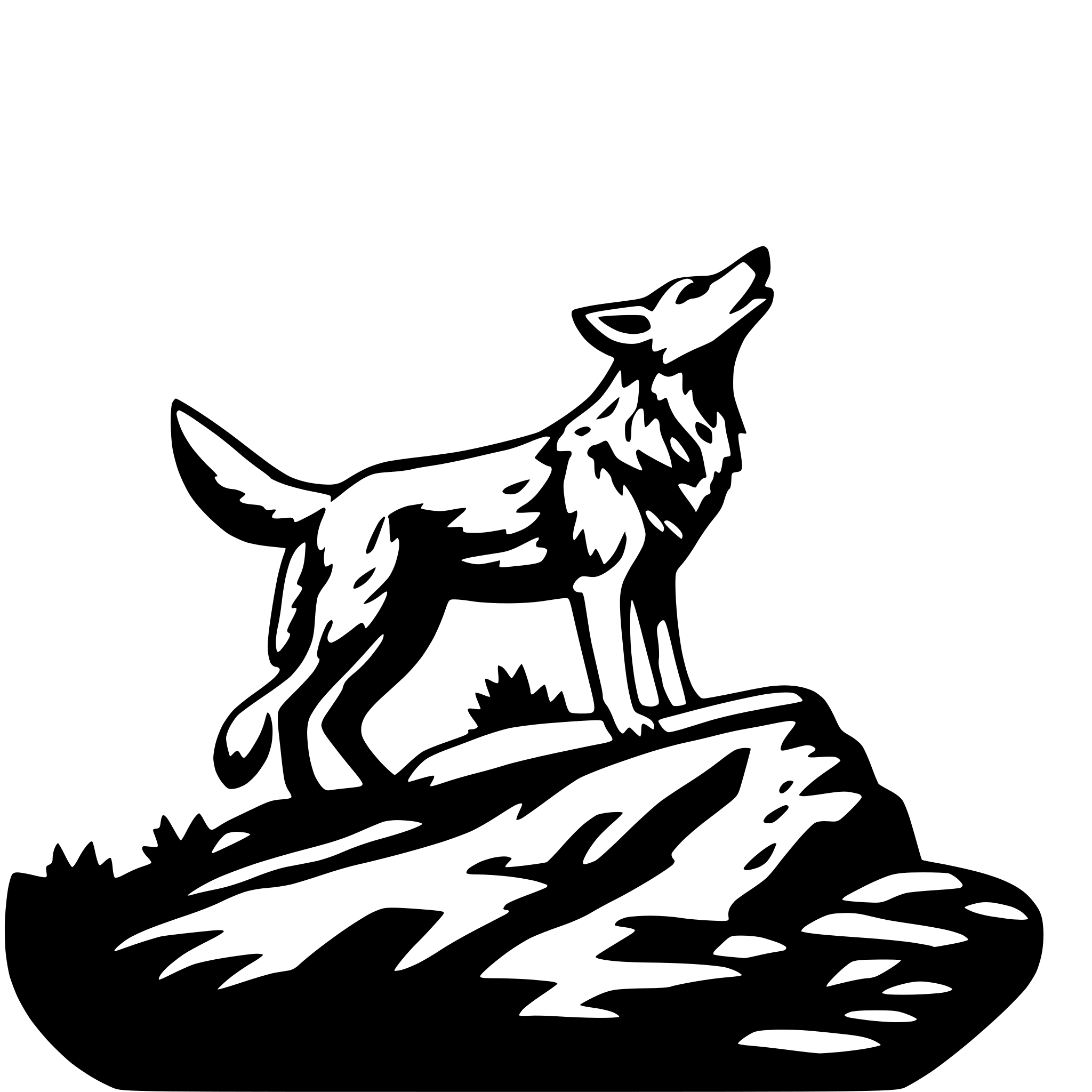 AI-generated SVG of a Coyote howling