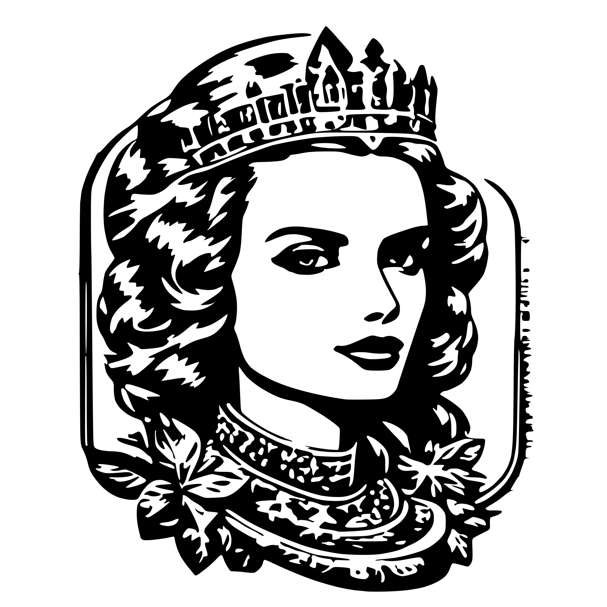 AI-generated SVG of a queen card retro pop style