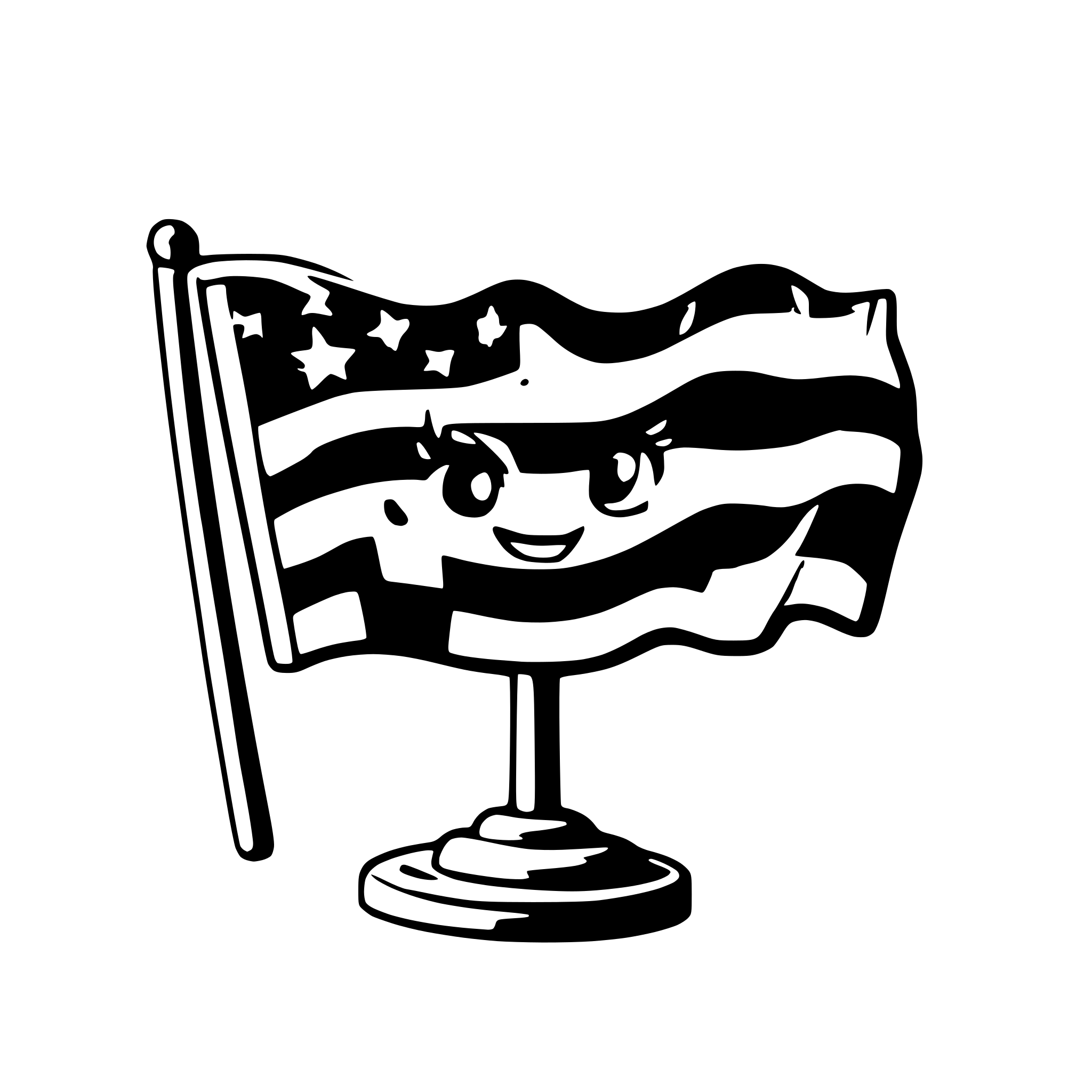 AI-generated SVG of a blahaj colorfull trans flag