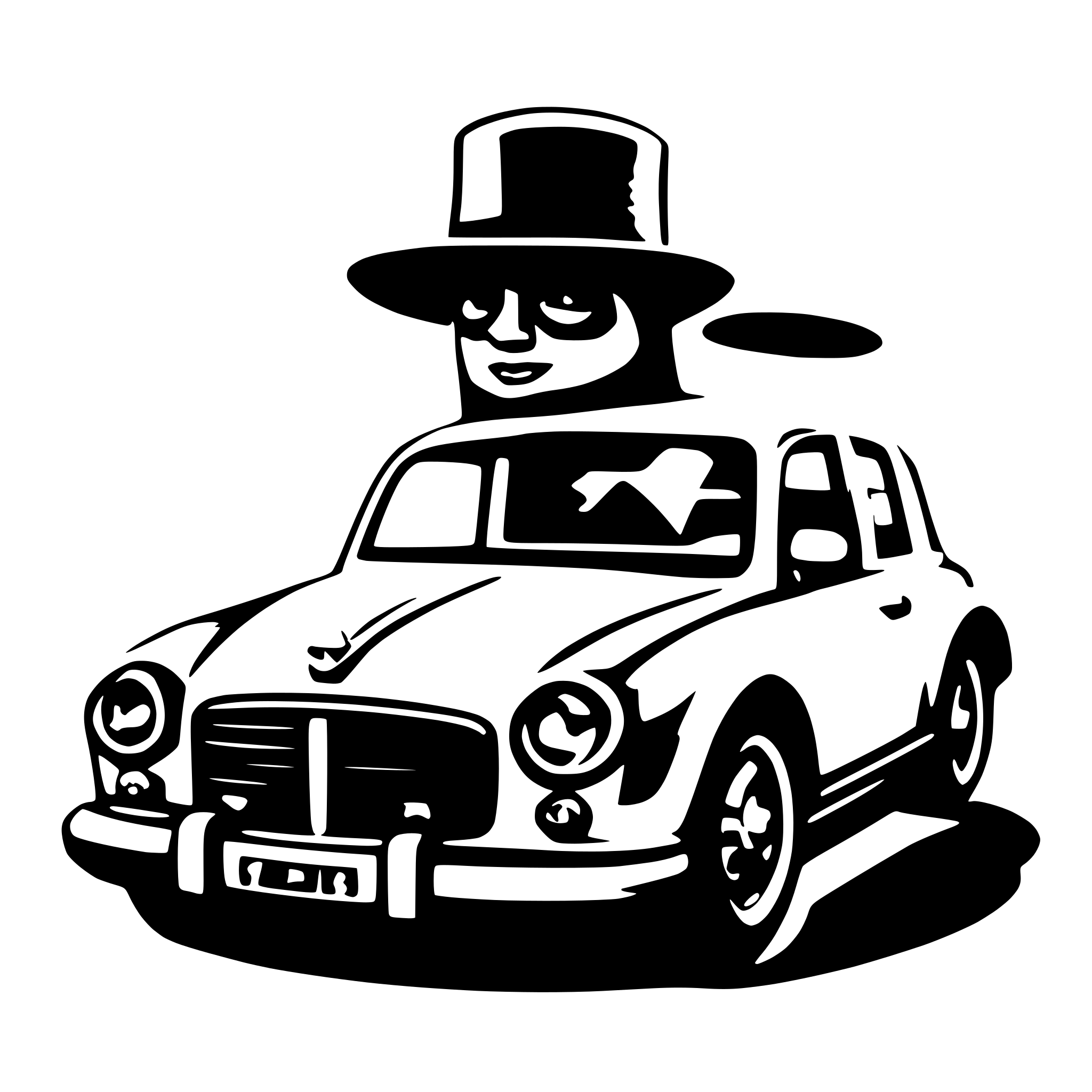 AI-generated SVG of a car with hat