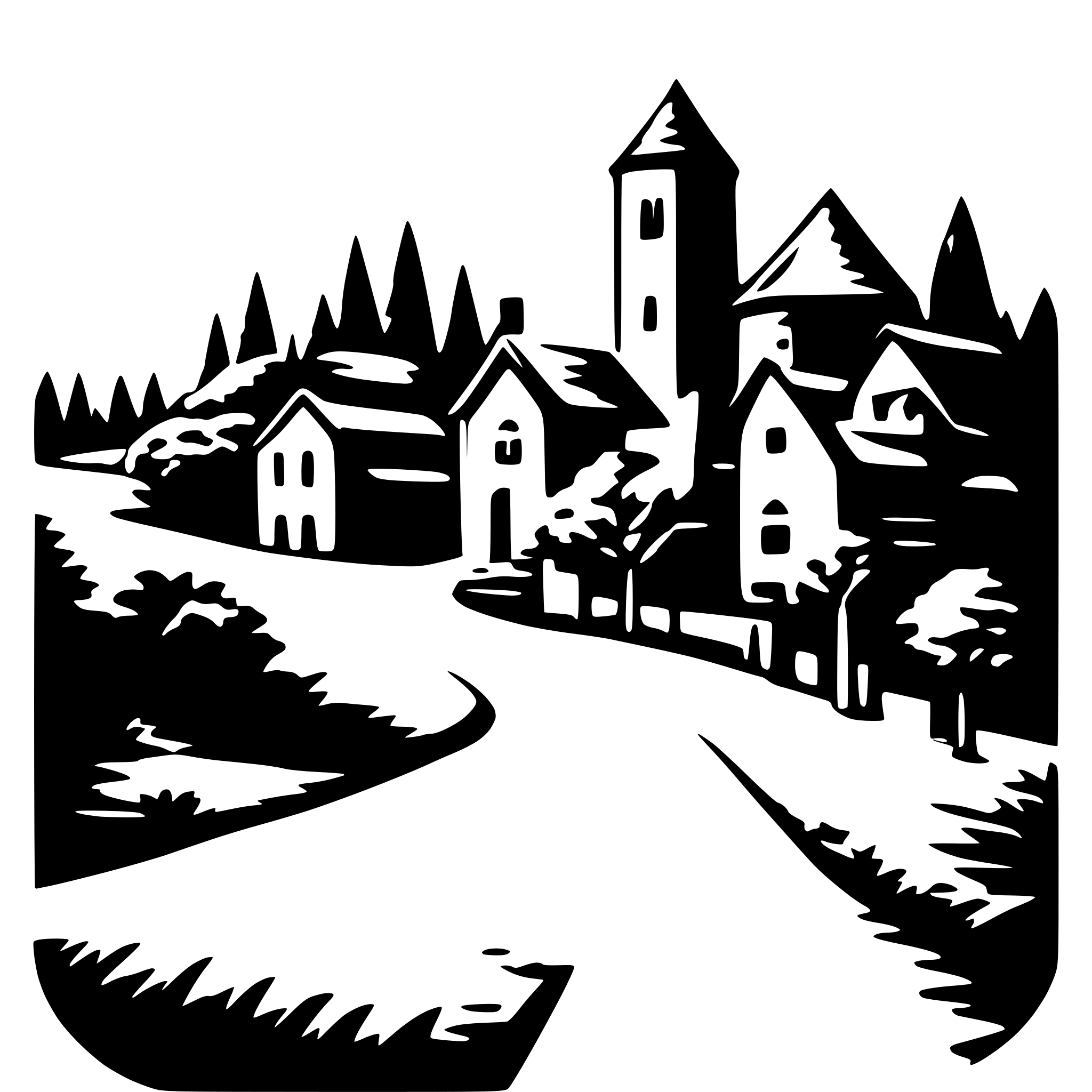AI-generated SVG of 'Valley town'